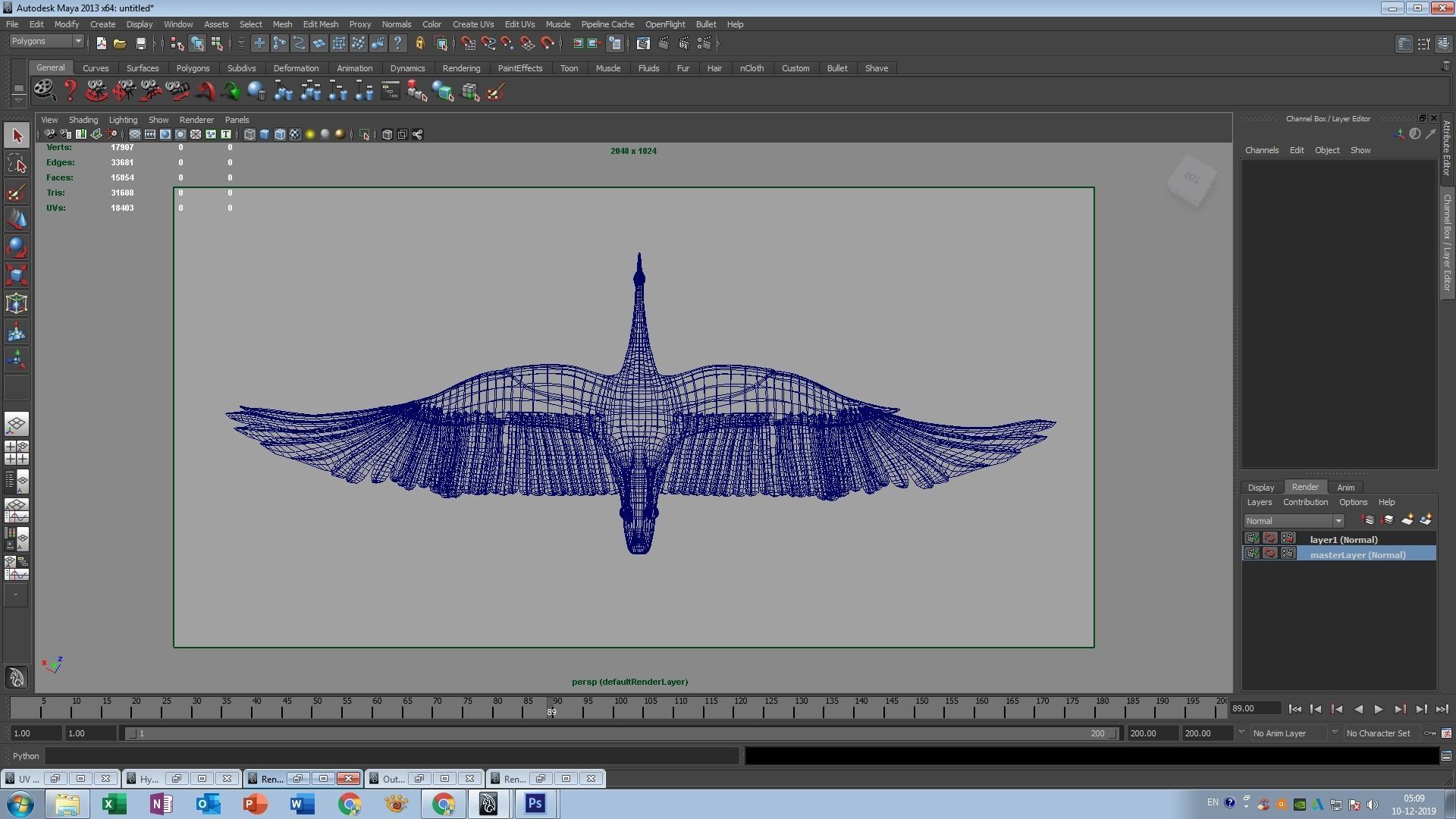 swan rigged flying animation model 3D model_4