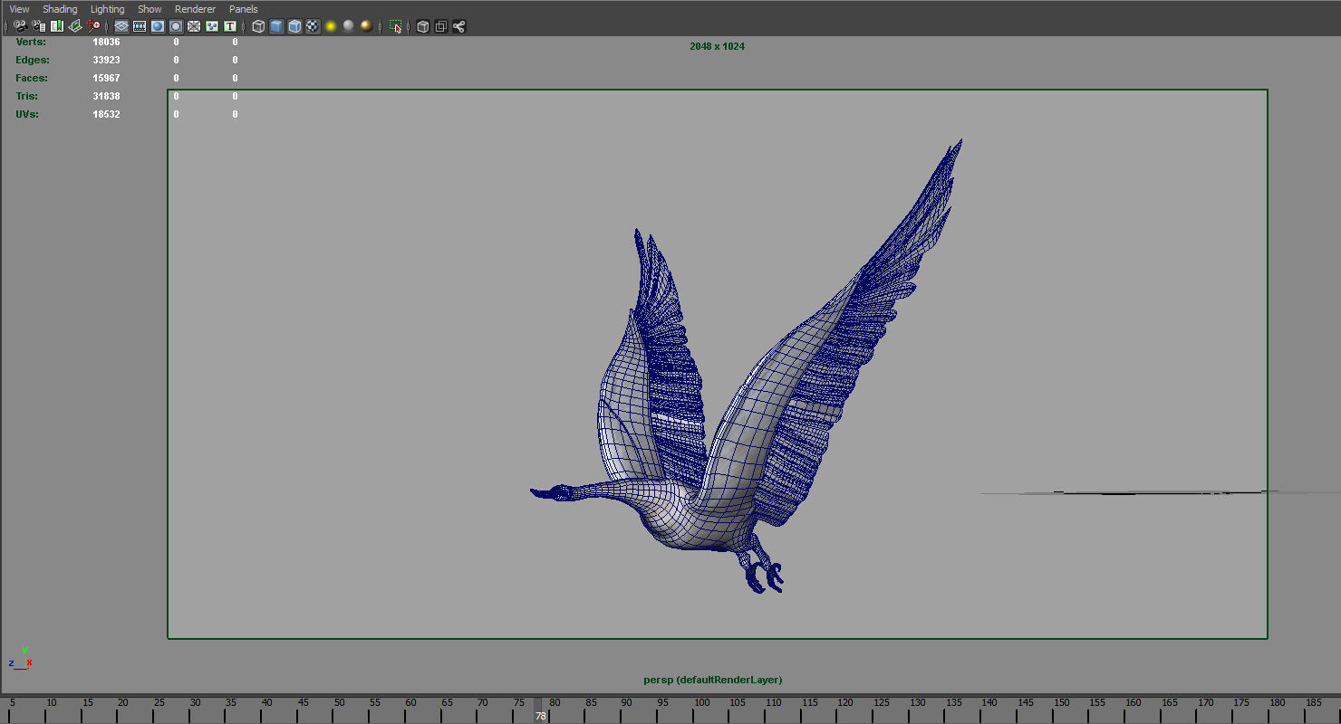 swan rigged flying animation model 3D model_17