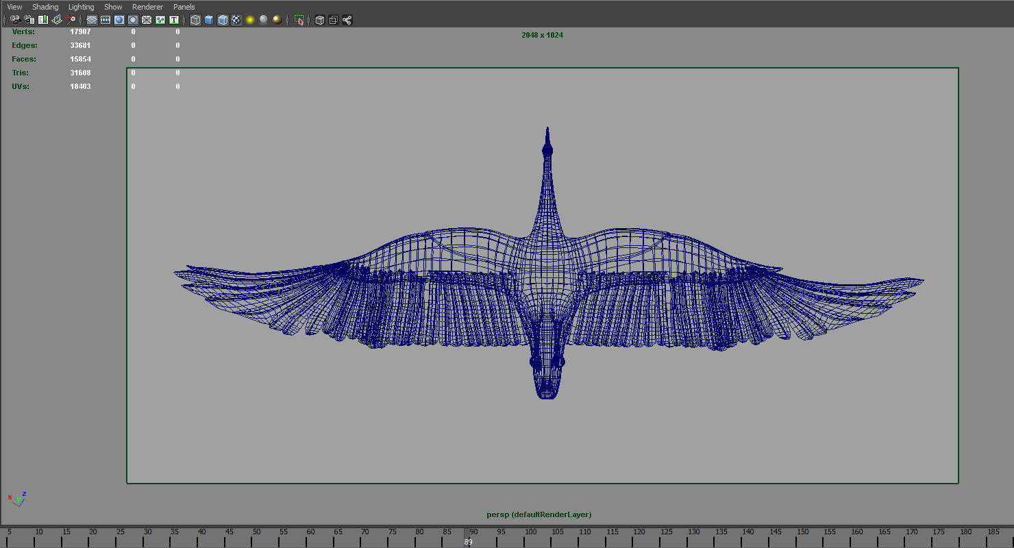 swan rigged flying animation model 3D model_19