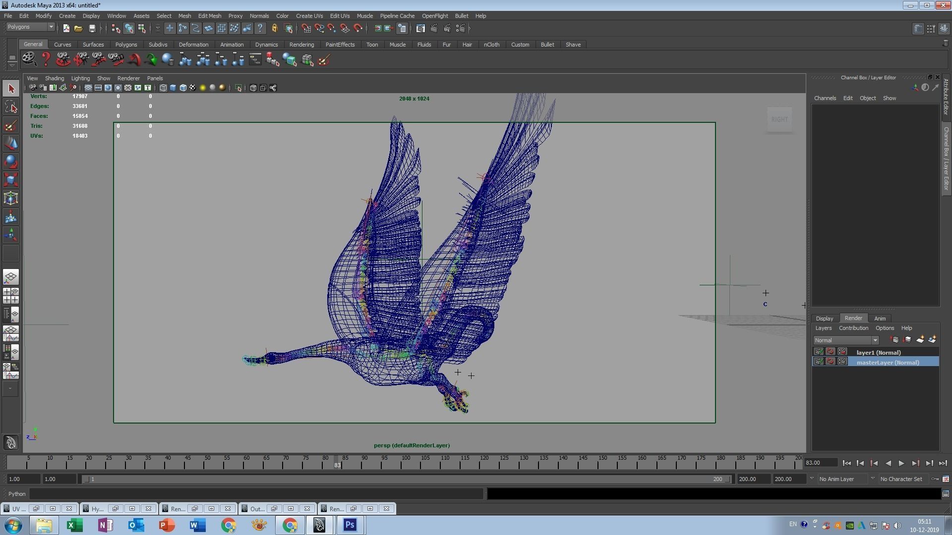 swan rigged flying animation model 3D model_7