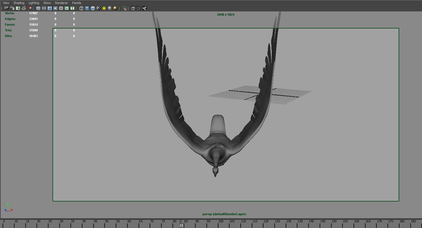 swan 3d model flying in air 3D model_11