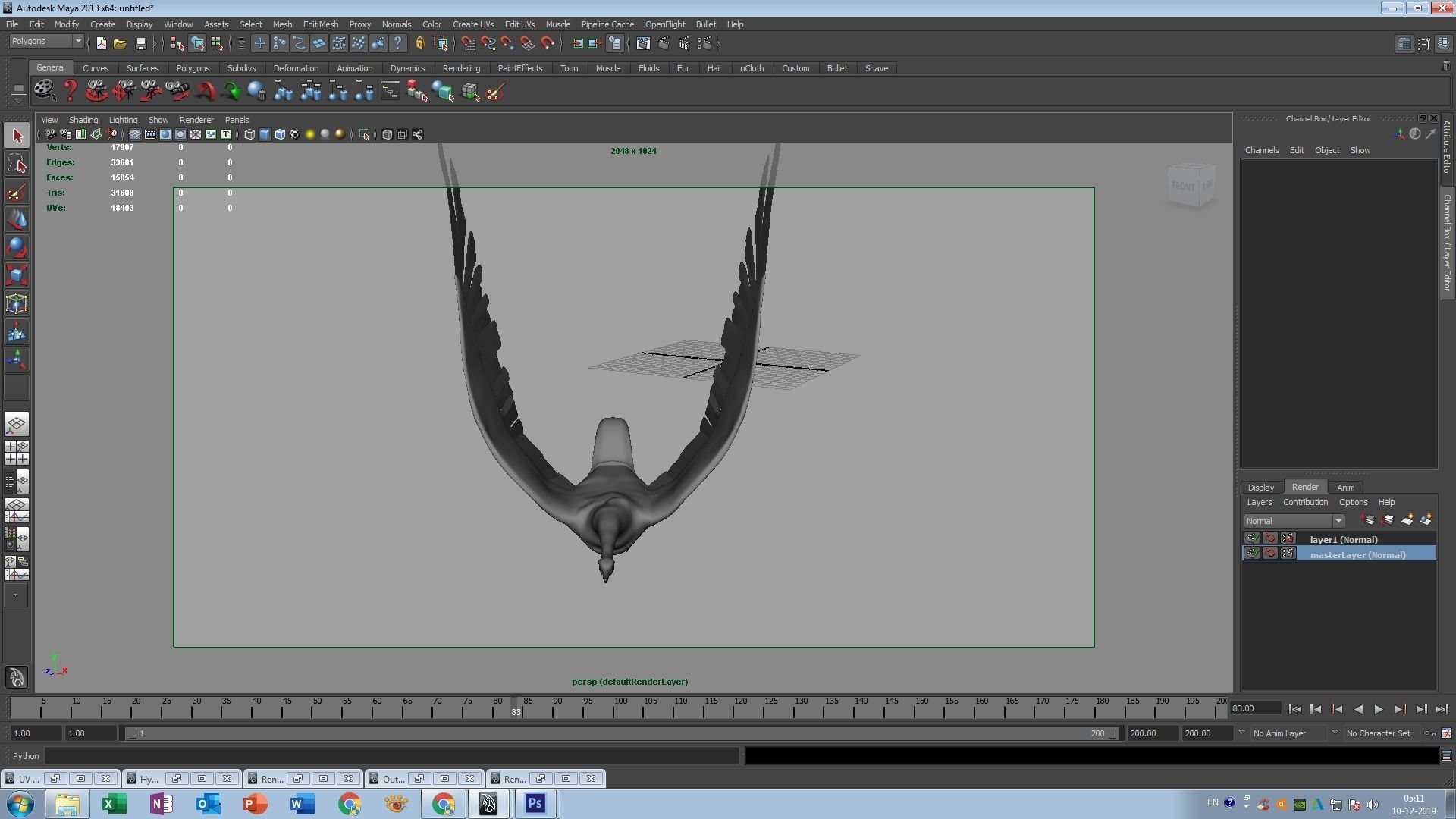 swan 3d model flying in air 3D model_6