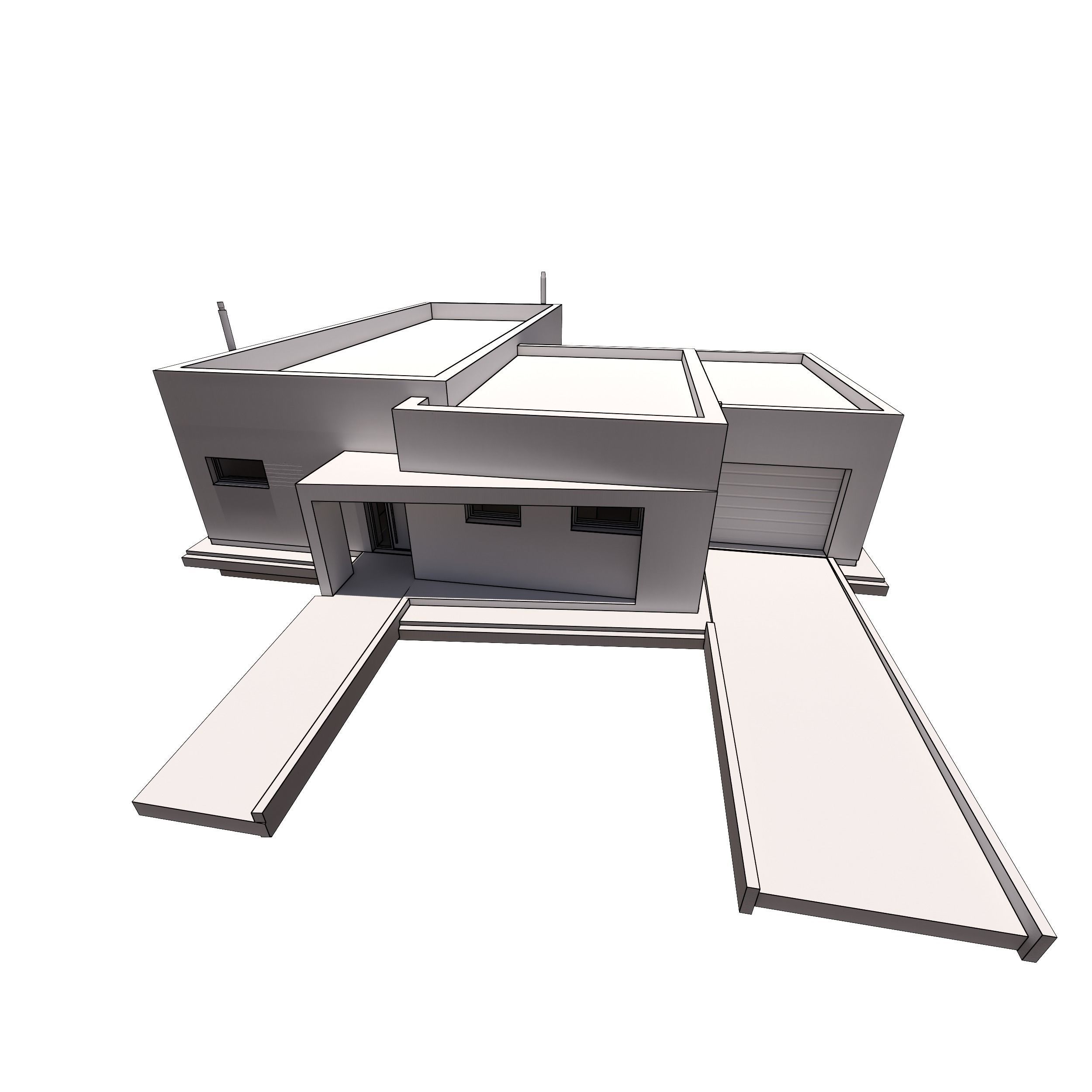 Family House 1 Low-poly 3D model_10
