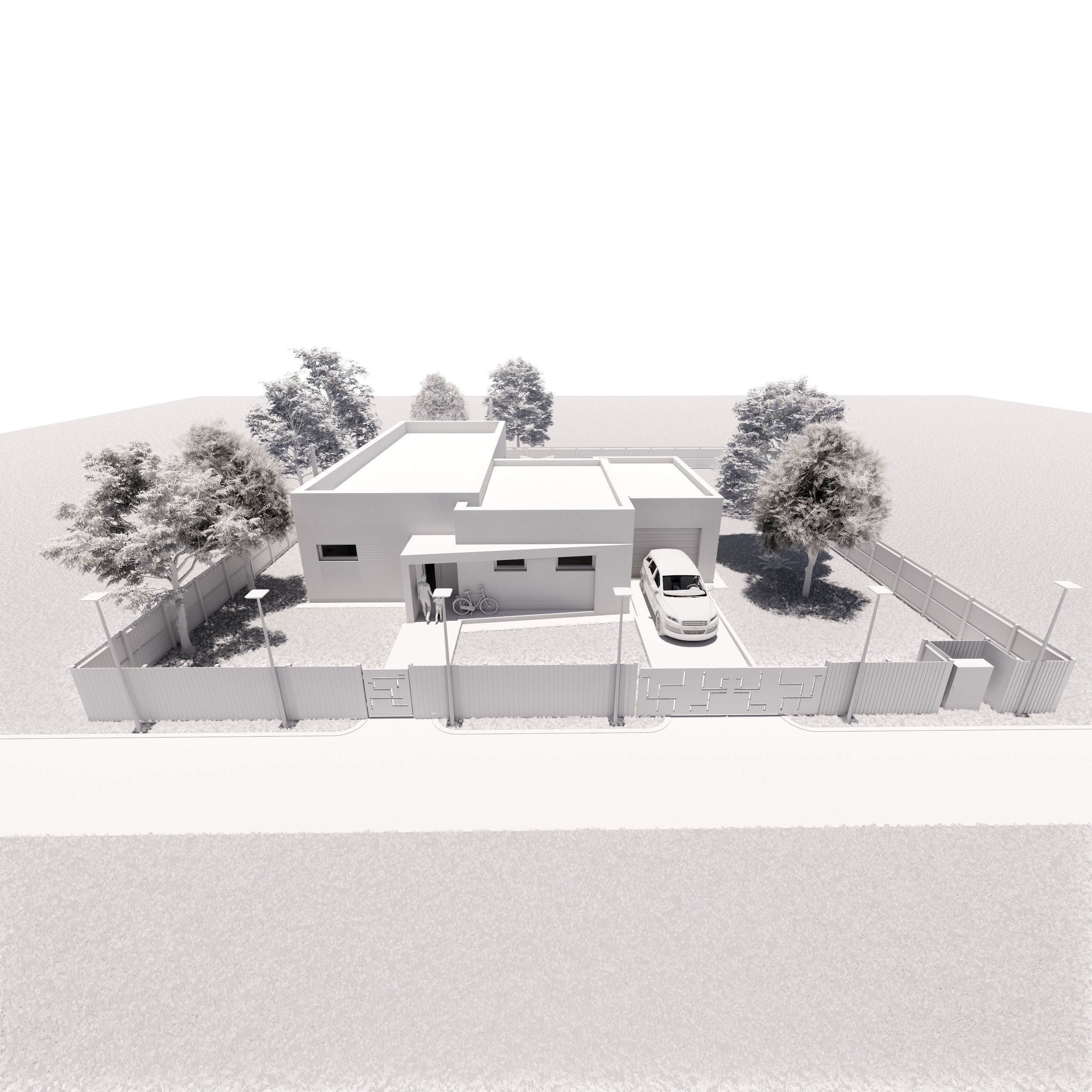 Family House 1 Low-poly 3D model_7