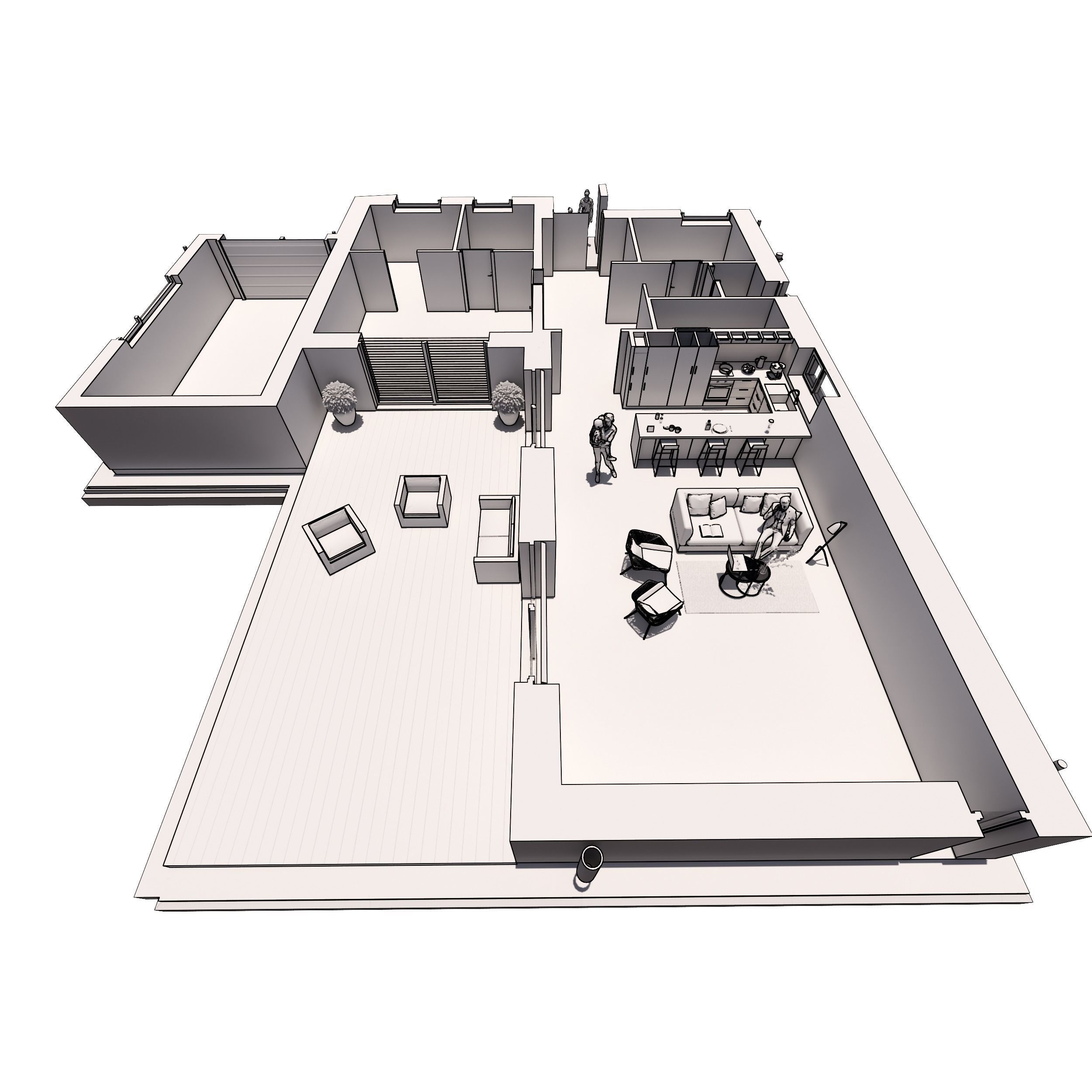 Family House 1 Low-poly 3D model_9