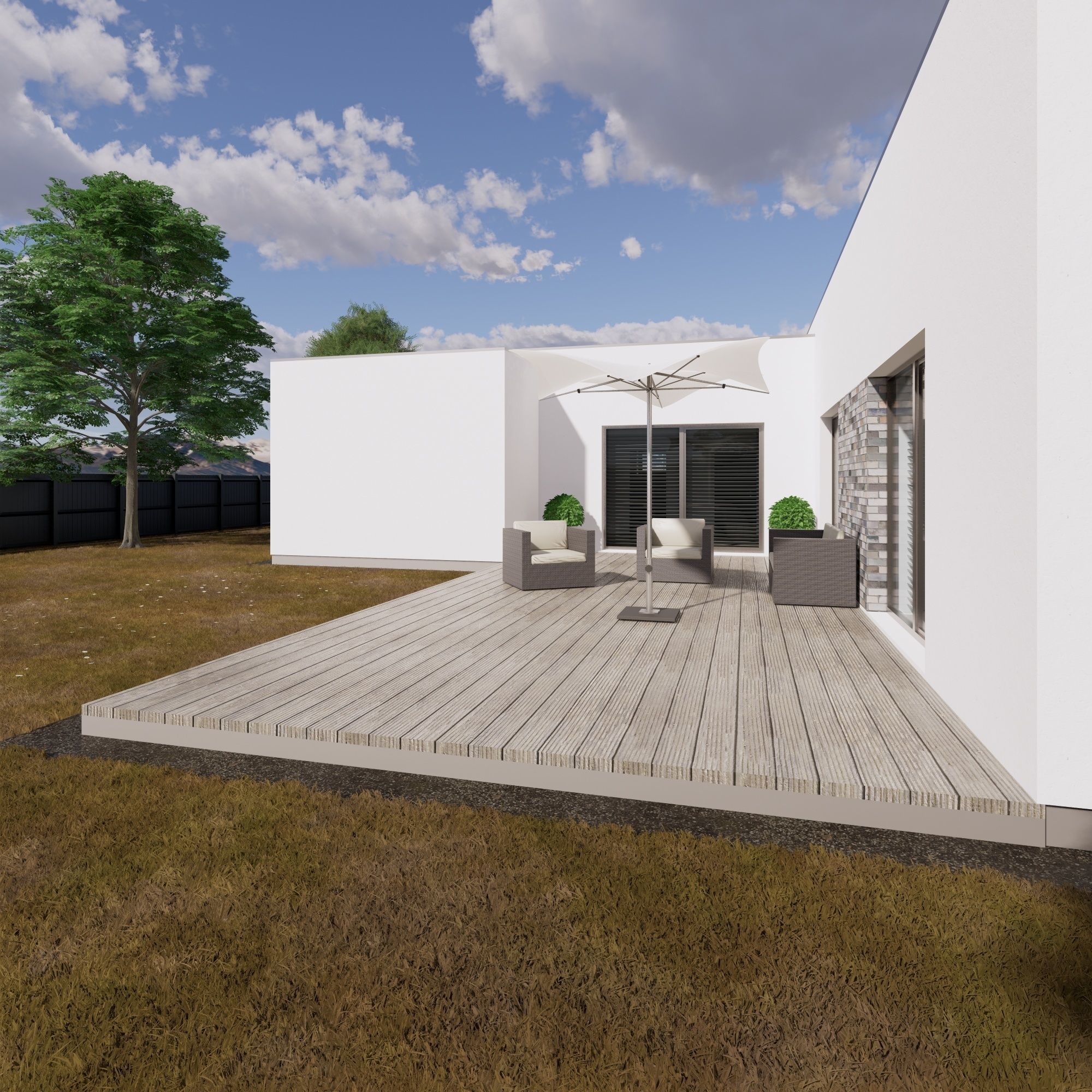 Family House 1 Low-poly 3D model_1