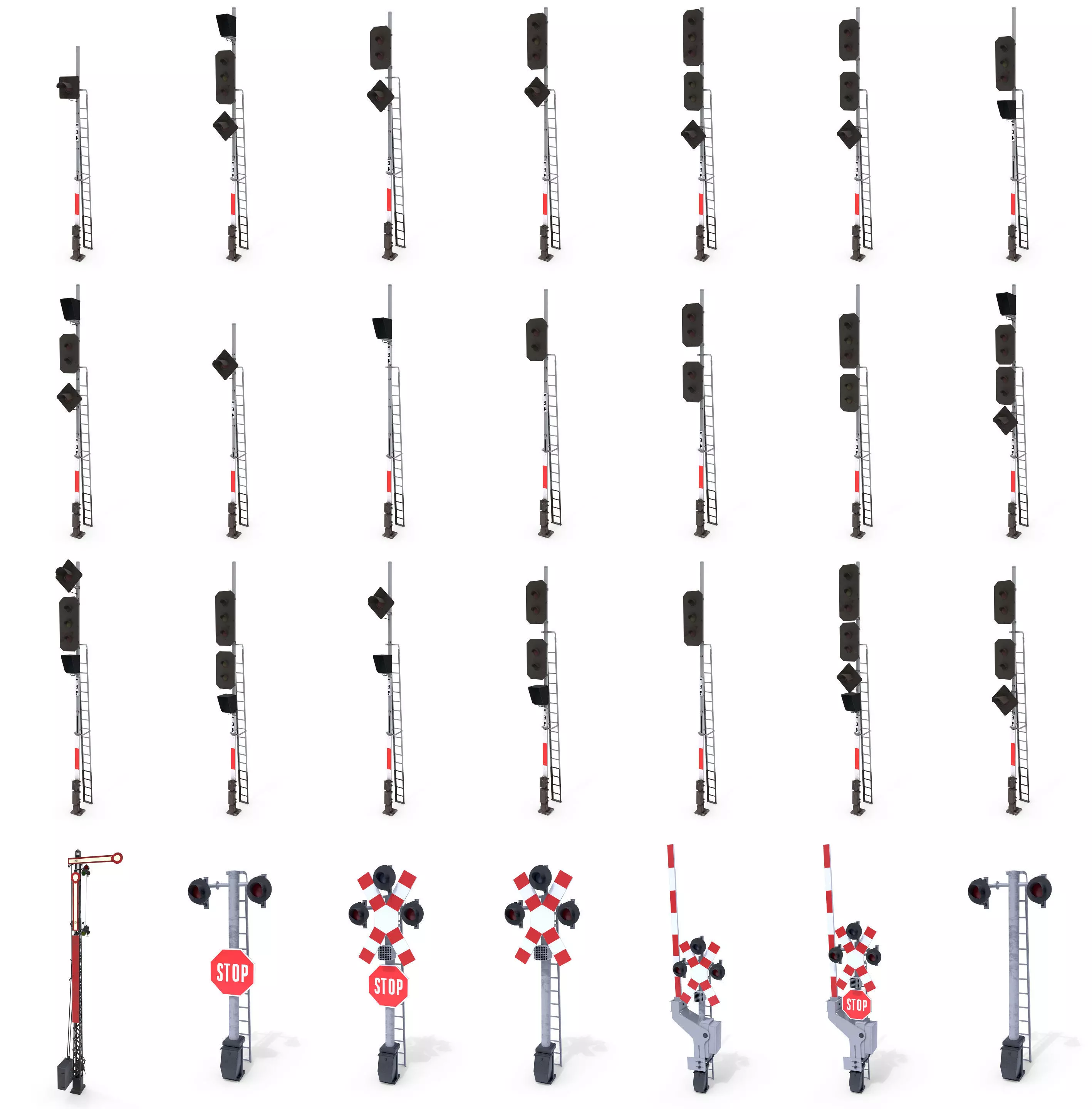 29 Piece Railway Pack 1 Low-poly 3D model_0