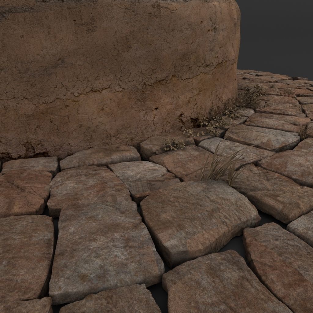 The Well tepee with sticks 3D model_2