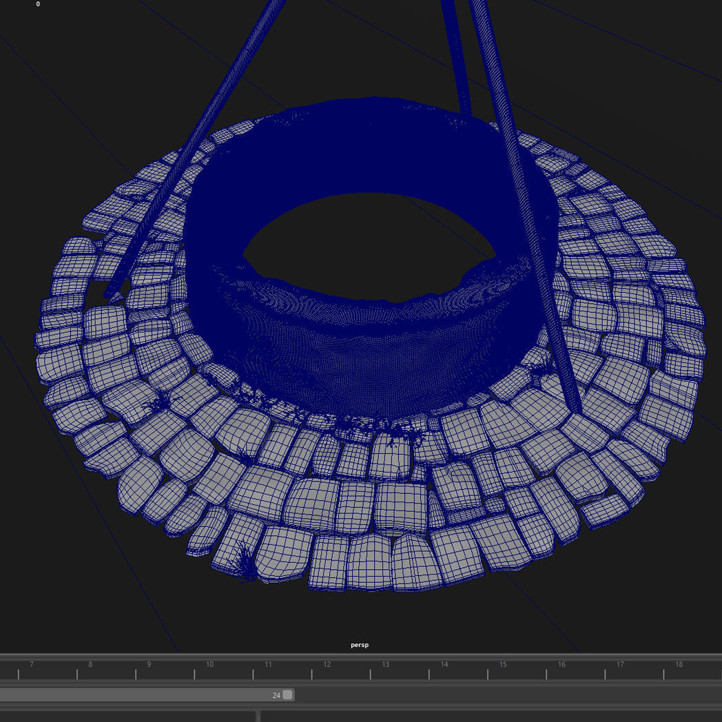 The Well tepee with sticks 3D model_9