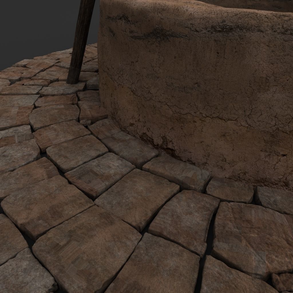 The Well tepee with sticks 3D model_3