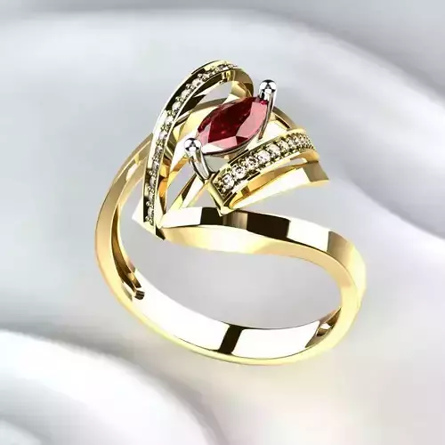 Ruby Marquise Gold Ring