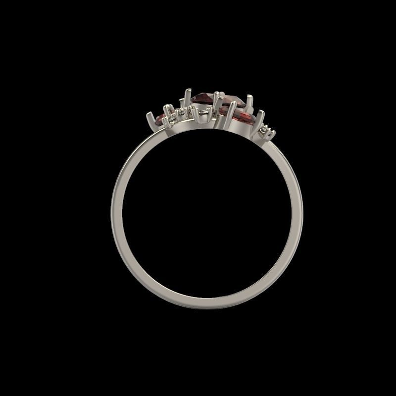 Women Ring with gems and diamonds 3dm stl 3D print model 3D print model_3