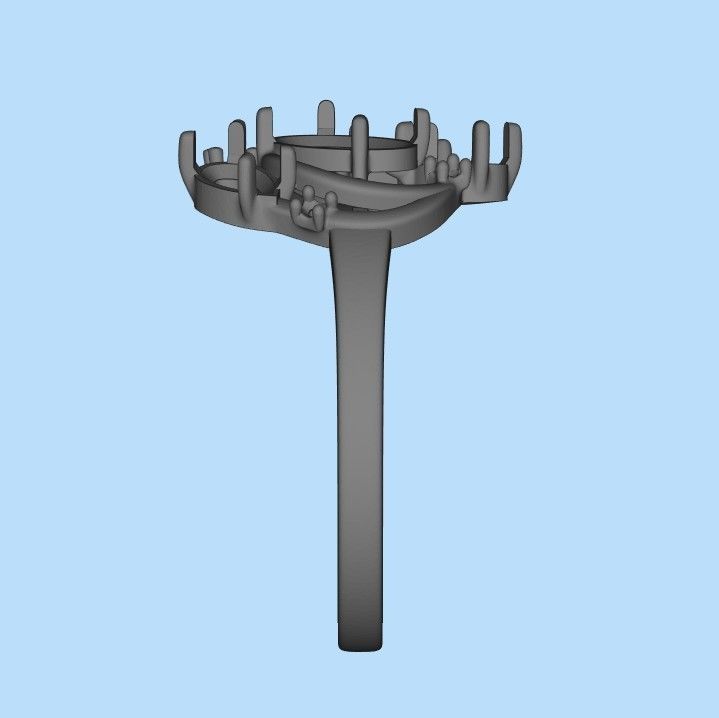 Women Ring with gems and diamonds 3dm stl 3D print model 3D print model_36