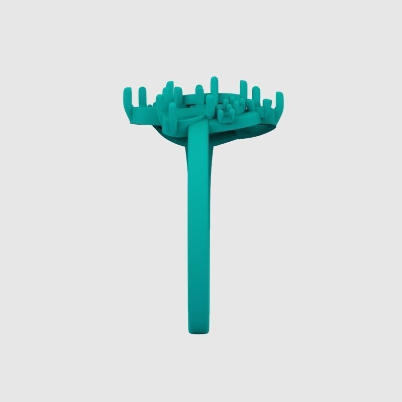 Women Ring with gems and diamonds 3dm stl 3D print model 3D print model_28