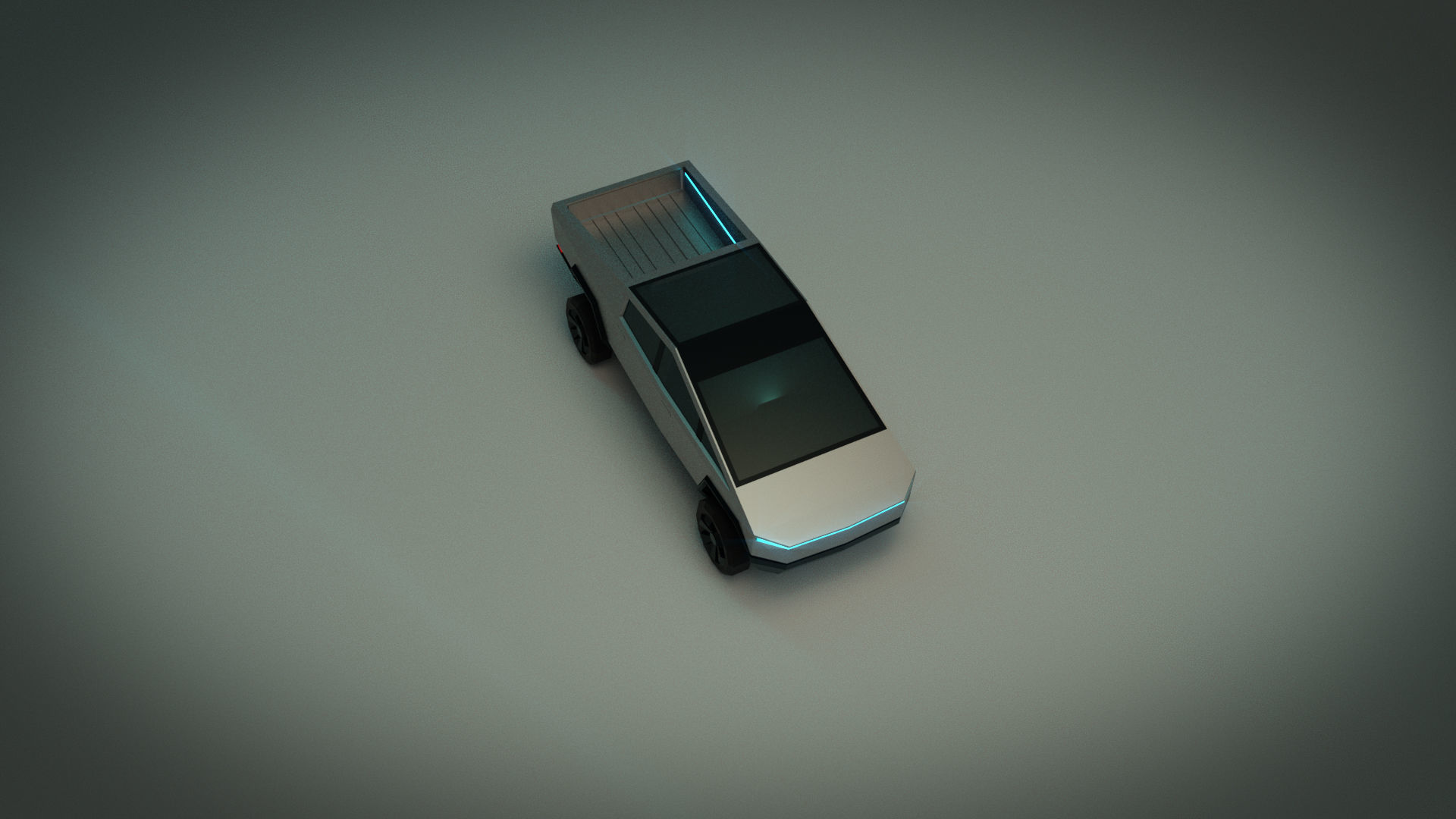 Low Poly Sci-Fi Car 01 Low-poly 3D model_5