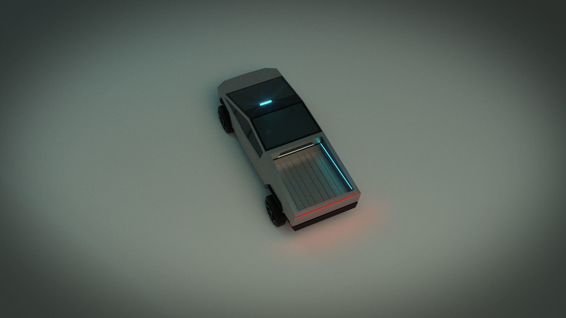 Low Poly Sci-Fi Car 01 Low-poly 3D model_4
