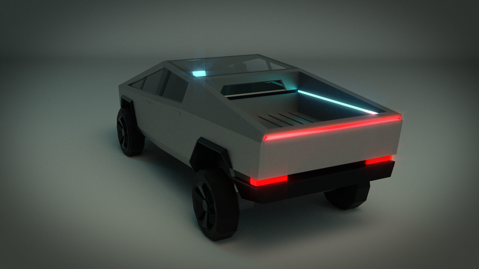 Low Poly Sci-Fi Car 01 Low-poly 3D model_3