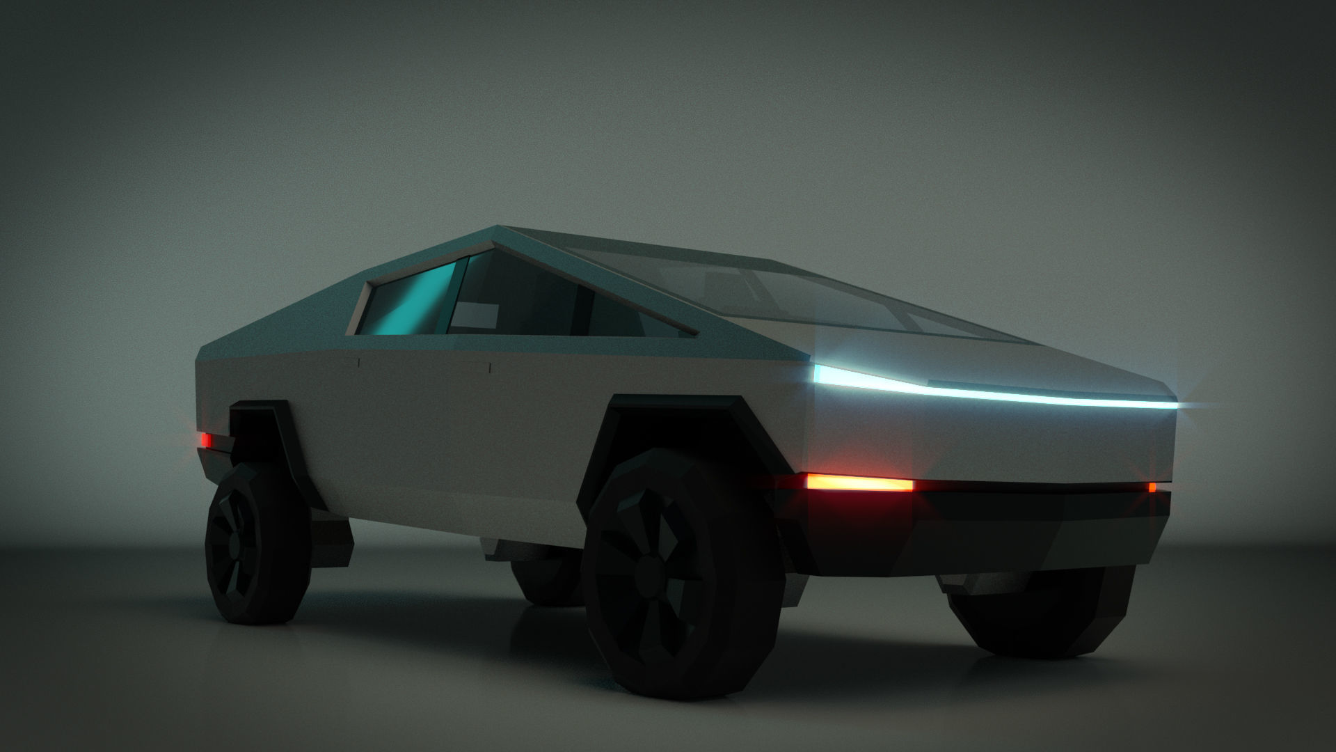 Low Poly Sci-Fi Car 01 Low-poly 3D model_6
