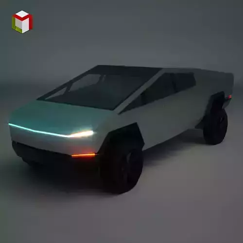 Low Poly Sci-Fi Car 01 Low-poly 3D model
