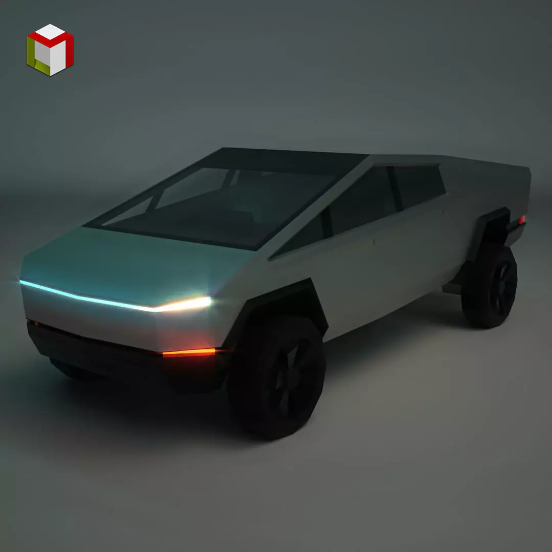 Low Poly Sci-Fi Car 01 Low-poly 3D model_0