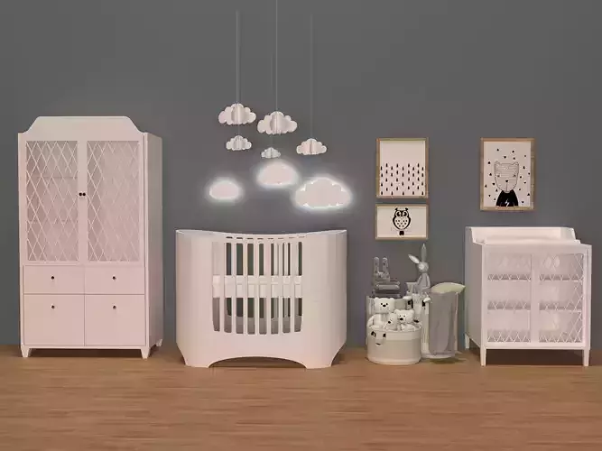 Leander baby furniture set 3D 