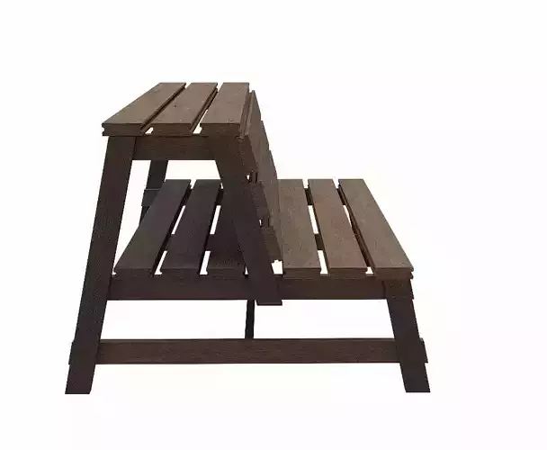 FirePitBench 1 outdoor bench with slats Low-poly 3D model