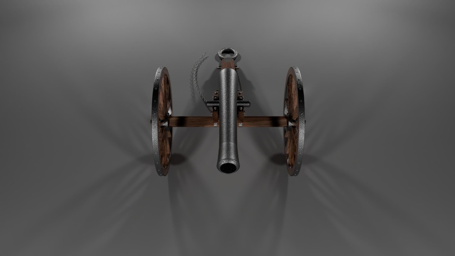 Field Gun - Cannon Low-poly 3D model_2