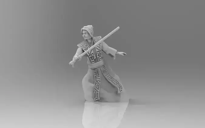 White Warrior Librarian 3D print model