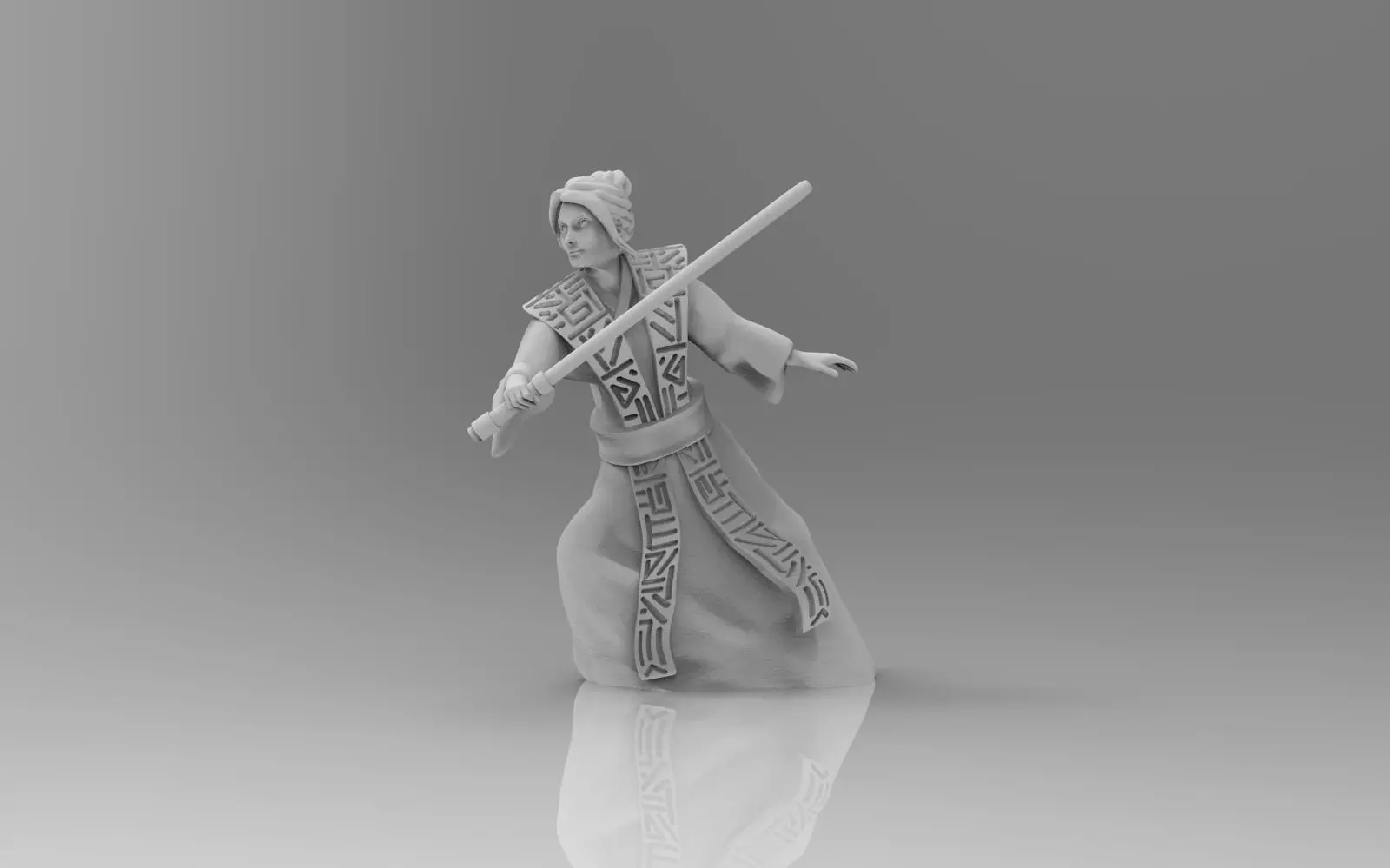 White Warrior Librarian 3D print model