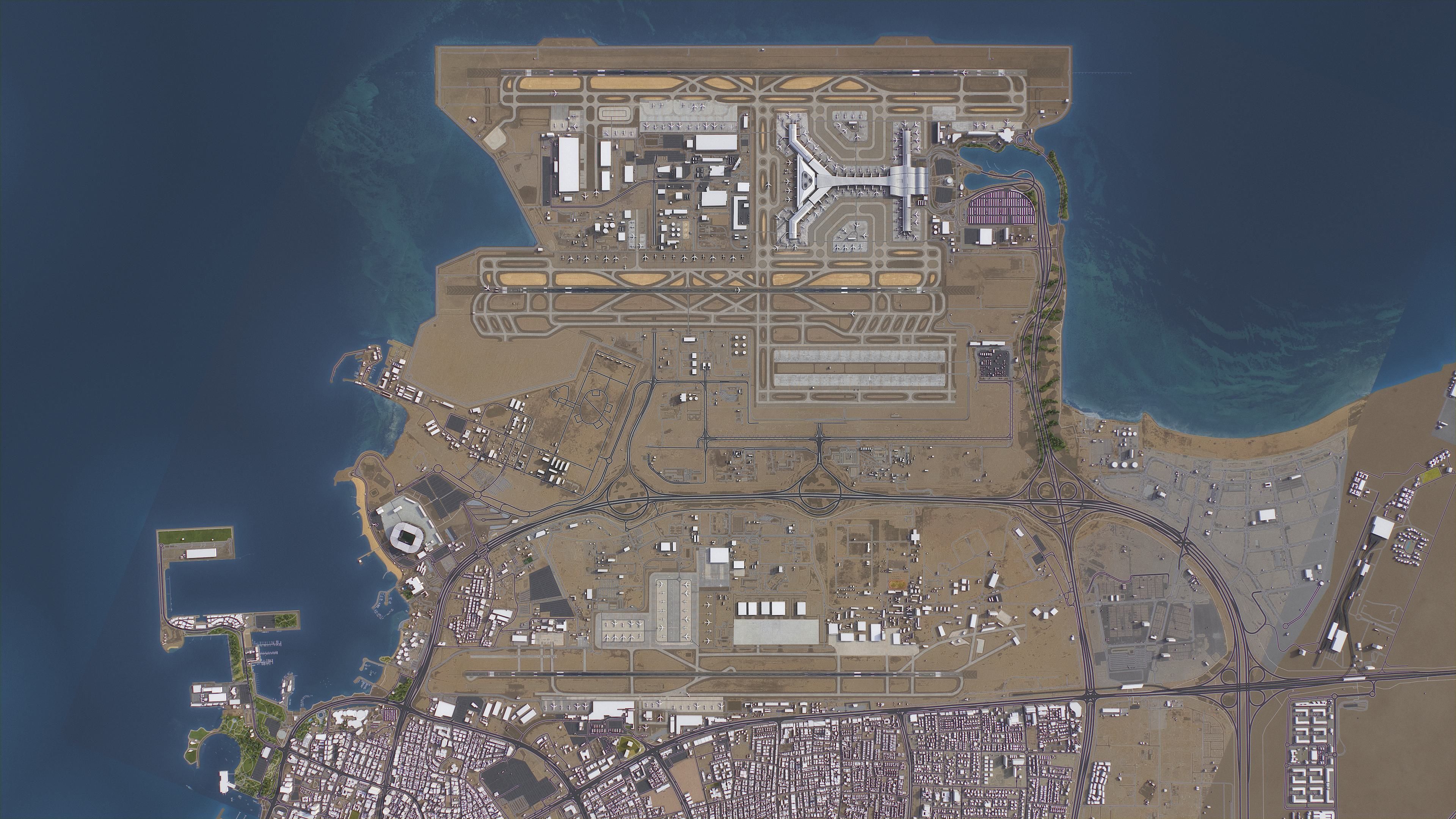 Doha - Hamad 3D Airport Low-poly 3D model_11