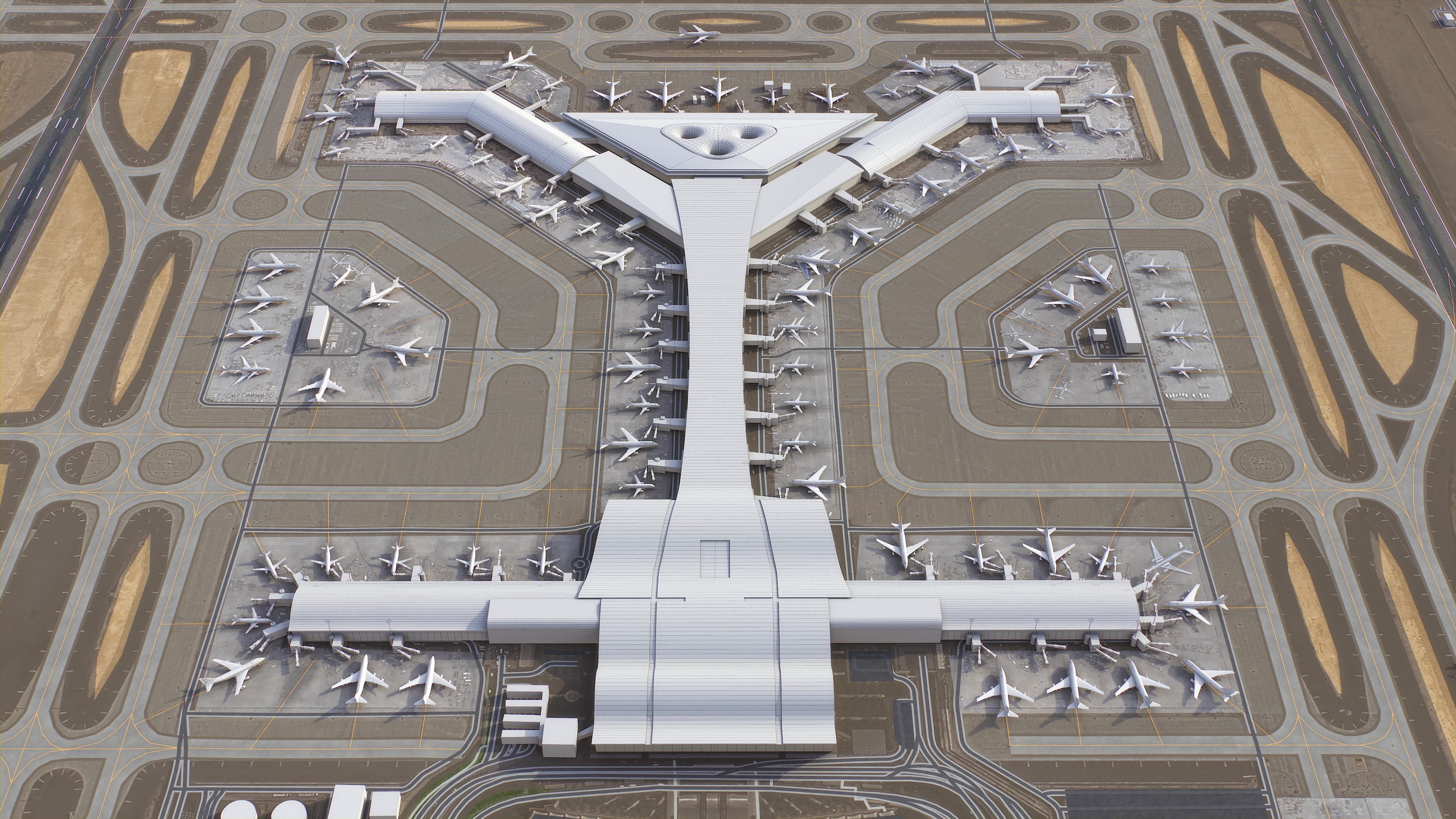 Doha - Hamad 3D Airport Low-poly 3D model_4