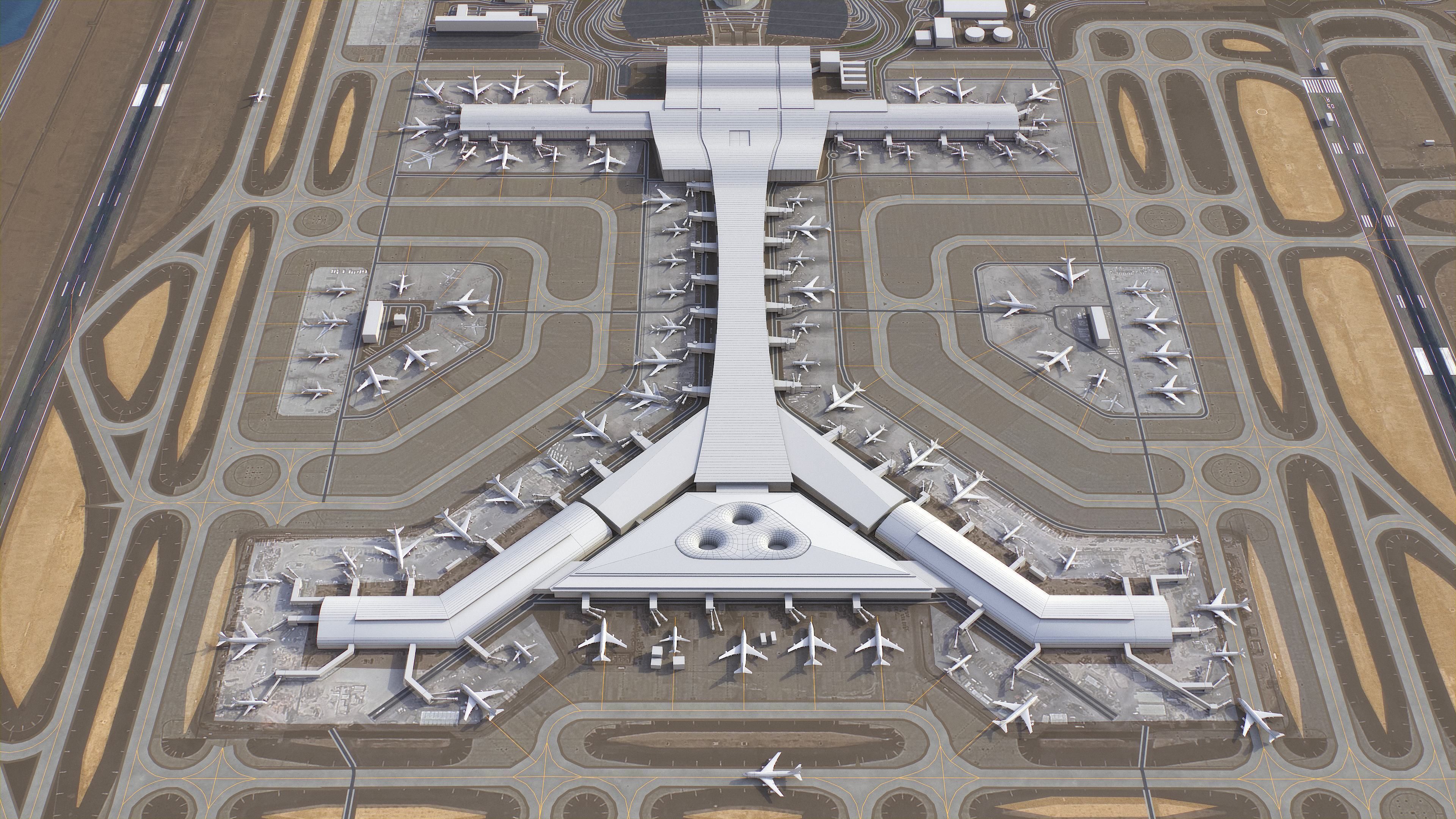 Doha - Hamad 3D Airport Low-poly 3D model_3