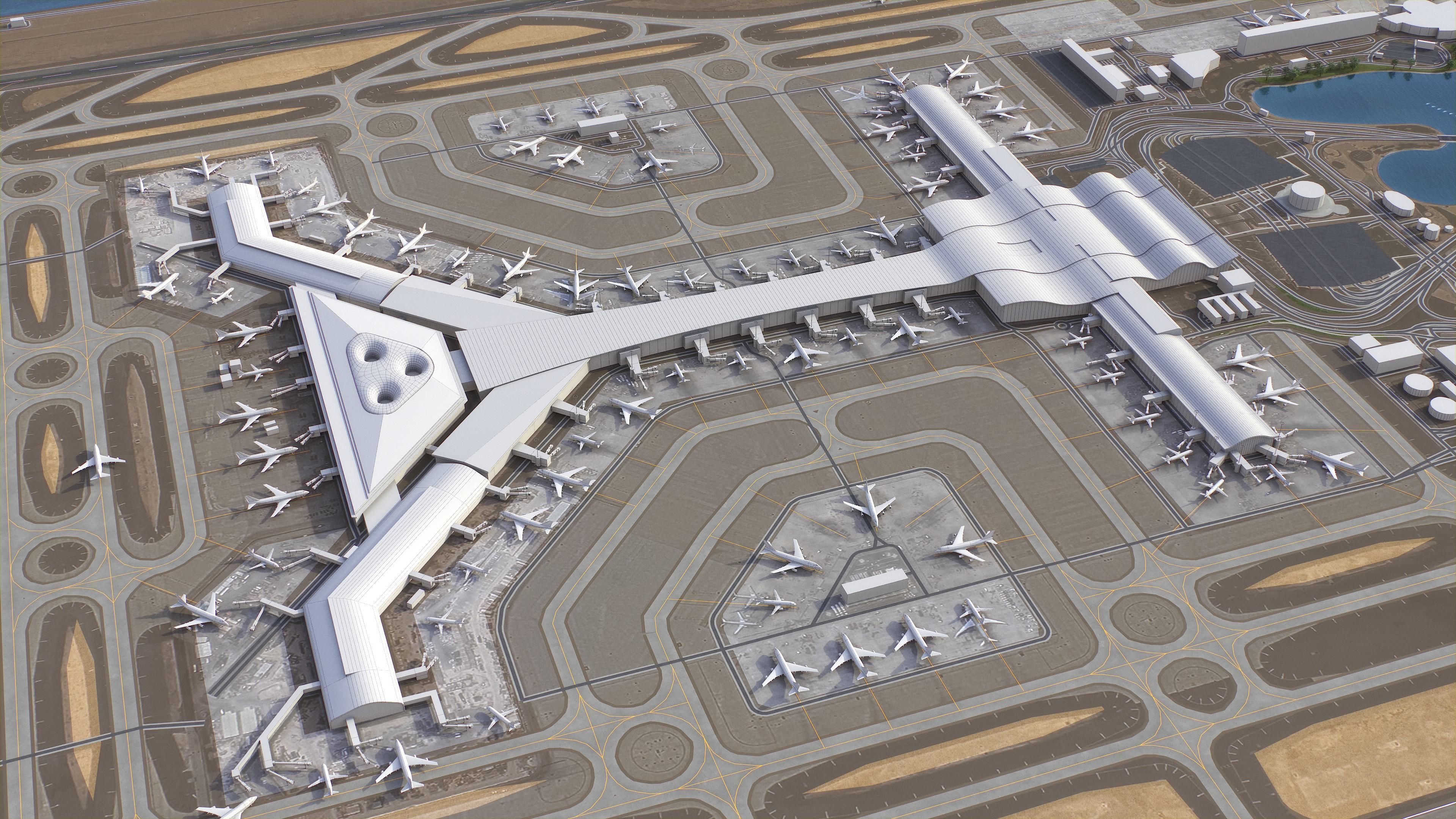 Doha - Hamad 3D Airport Low-poly 3D model_6