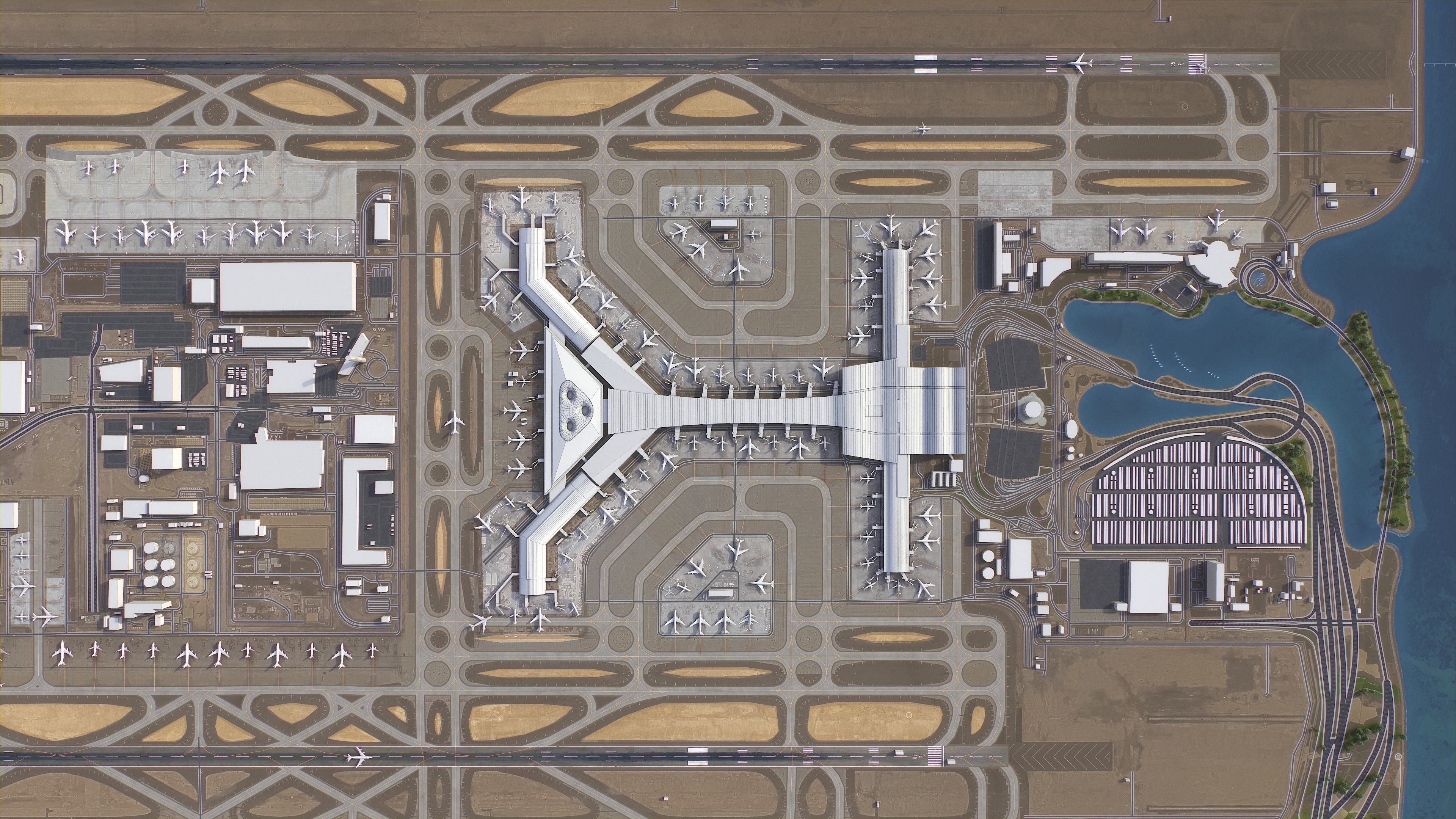 Doha - Hamad 3D Airport Low-poly 3D model_9