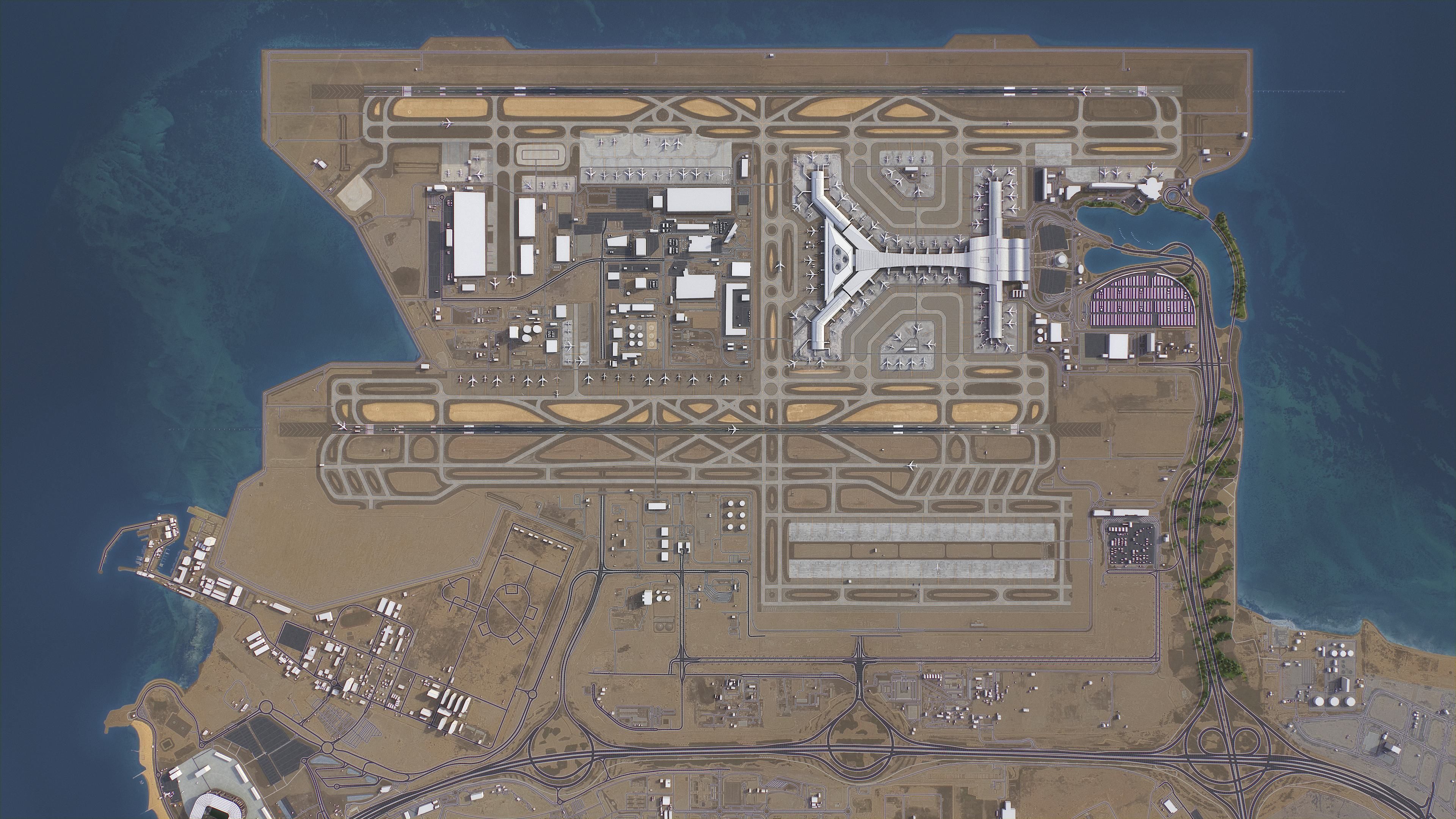 Doha - Hamad 3D Airport Low-poly 3D model_10