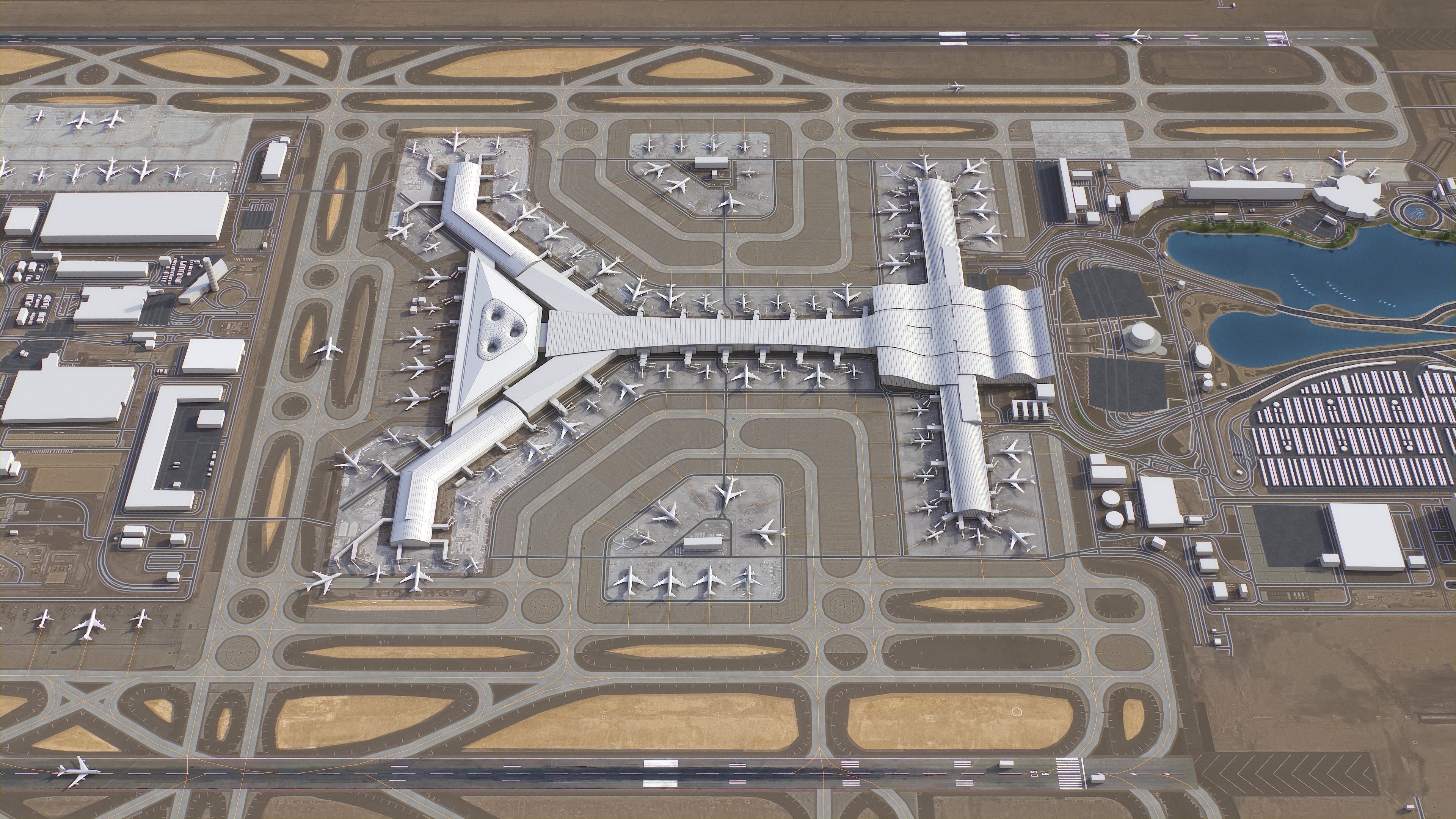 Doha - Hamad 3D Airport Low-poly 3D model_2