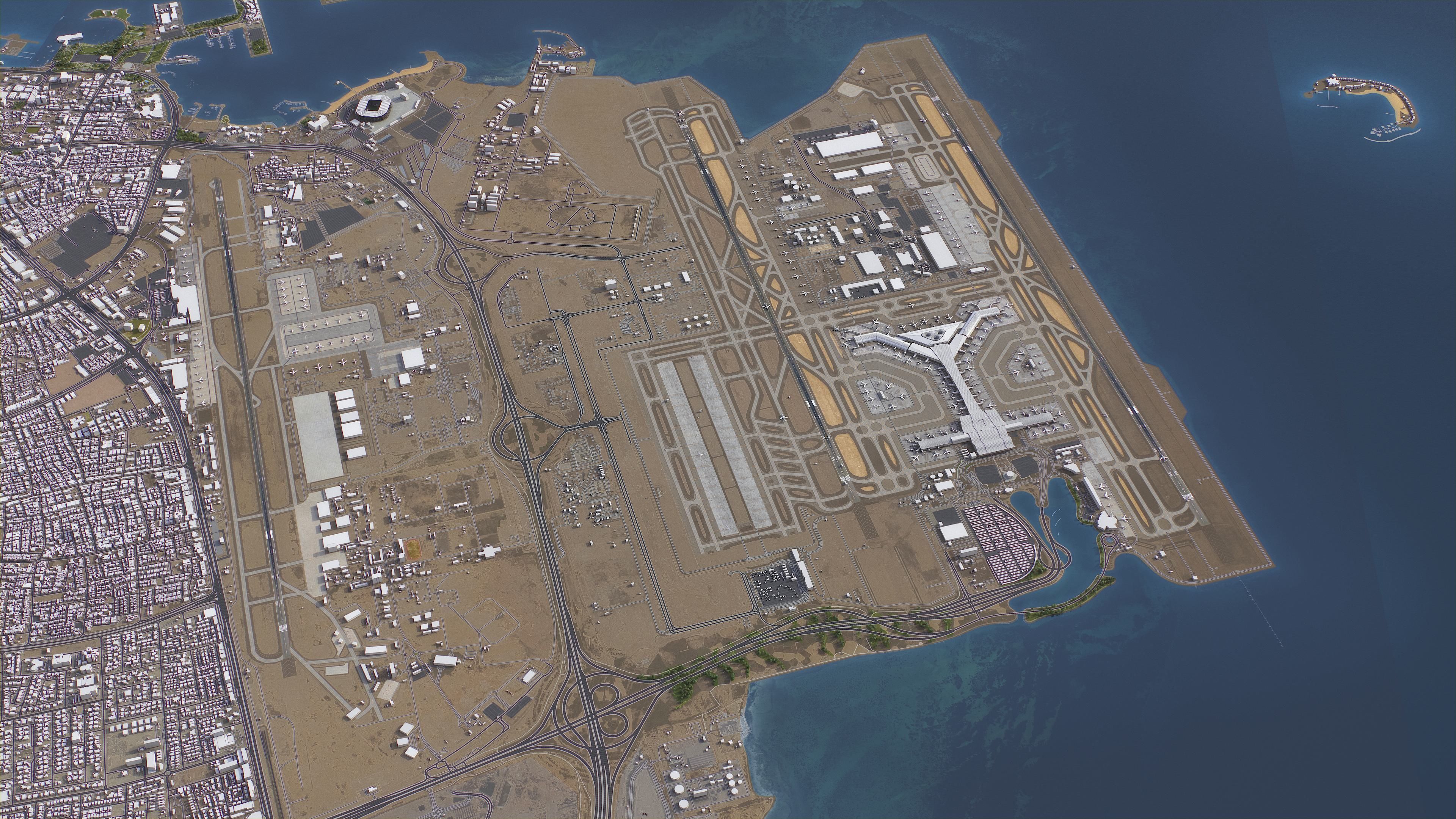 Doha - Hamad 3D Airport Low-poly 3D model_1