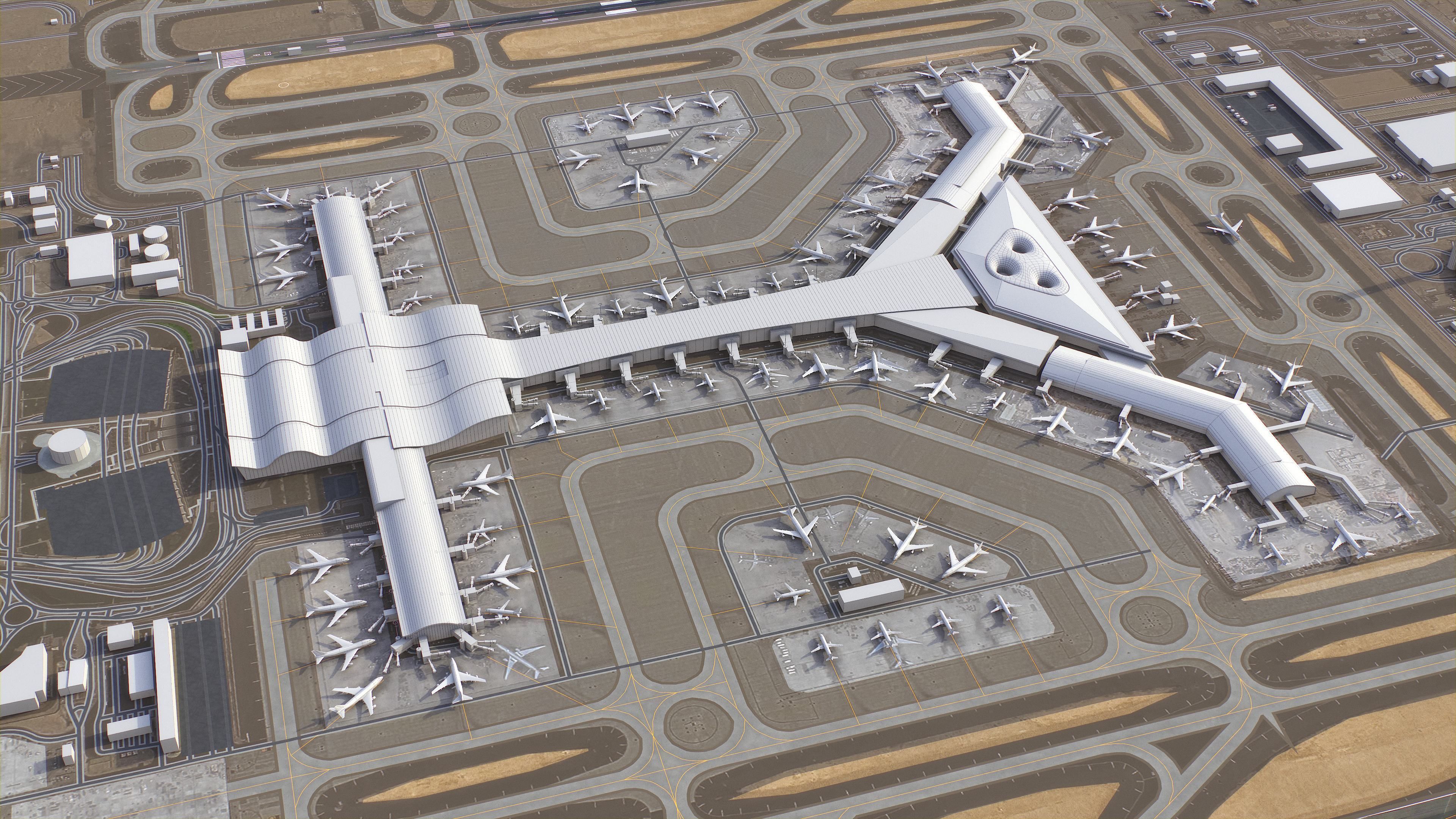 Doha - Hamad 3D Airport Low-poly 3D model_5
