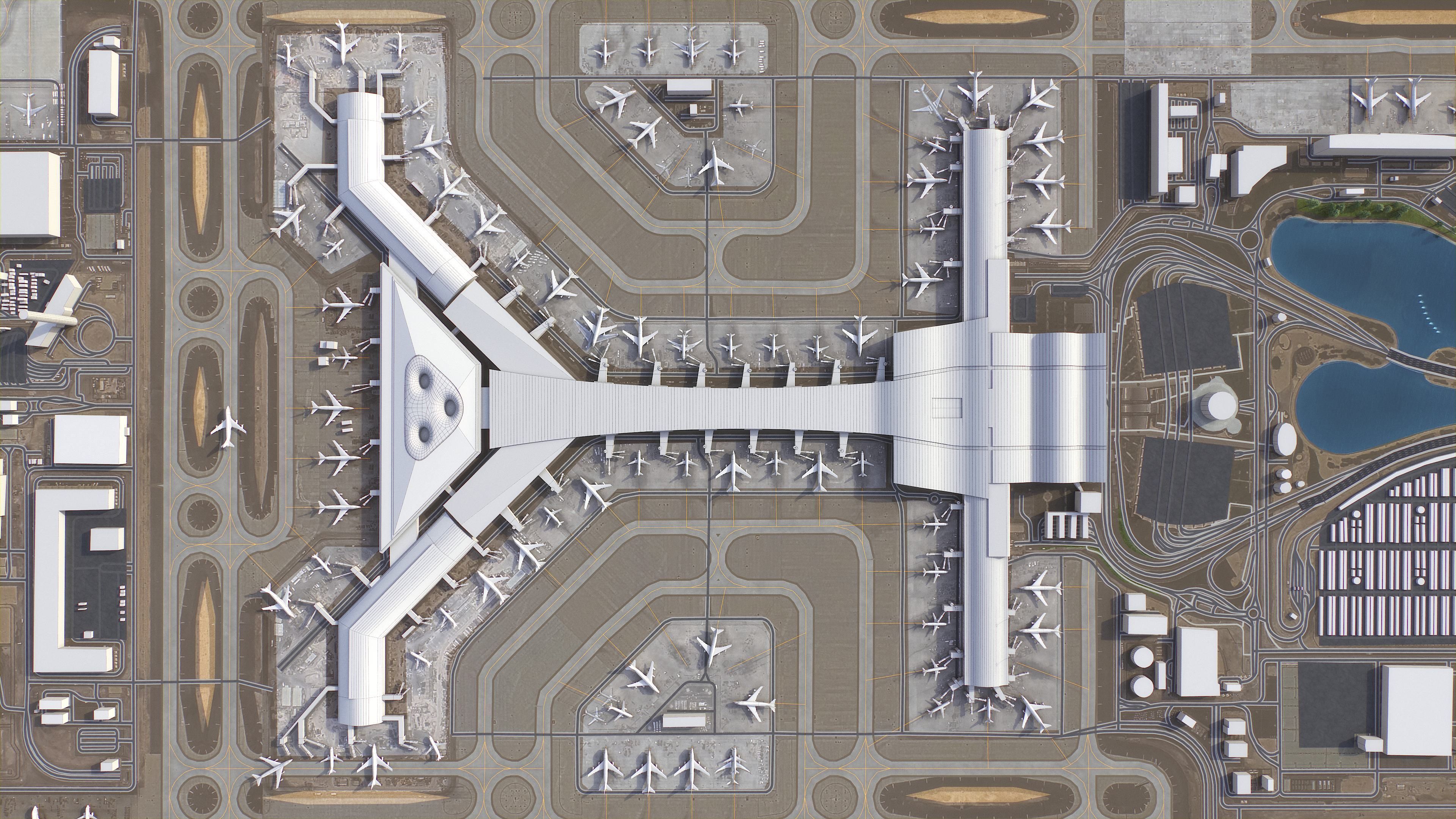 Doha - Hamad 3D Airport Low-poly 3D model_8
