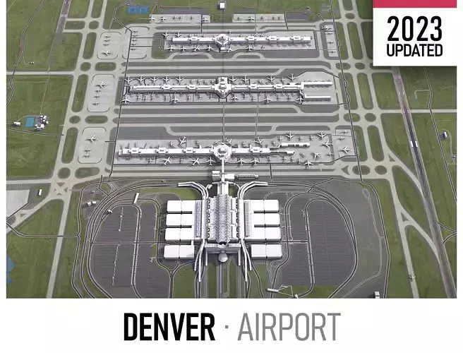 Denver Airport Low-poly 3D model