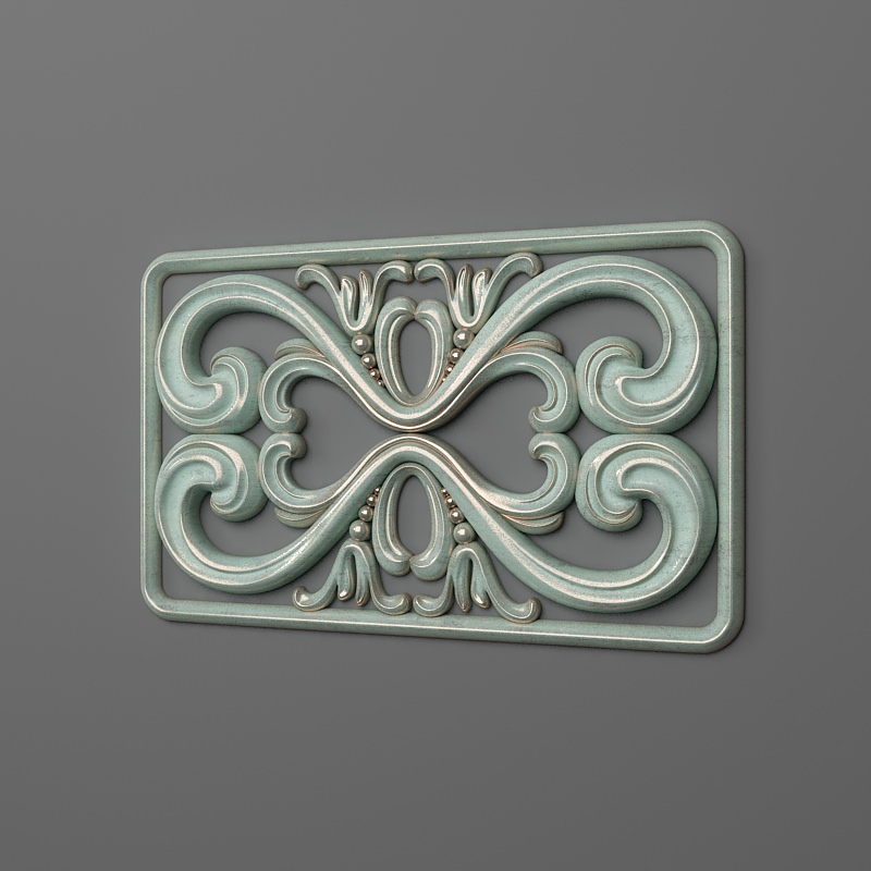 Panel-03 ornate design 3D print model_1