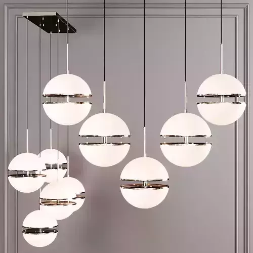 Restoration Hardware HEMISPHERE 5-LIGHT LINEAR CHANDELIER Nickel