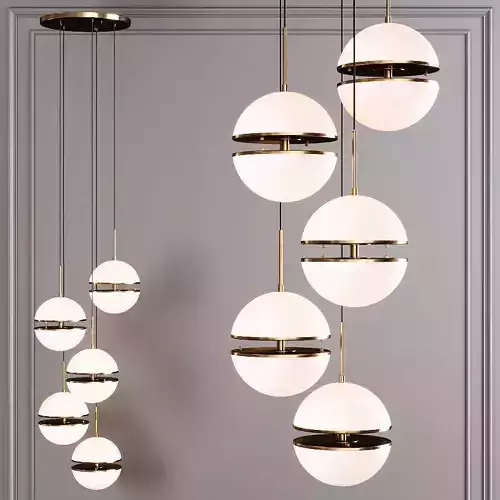 Restoration Hardware HEMISPHERE 5-LIGHT ROUND CHANDELIER Brass