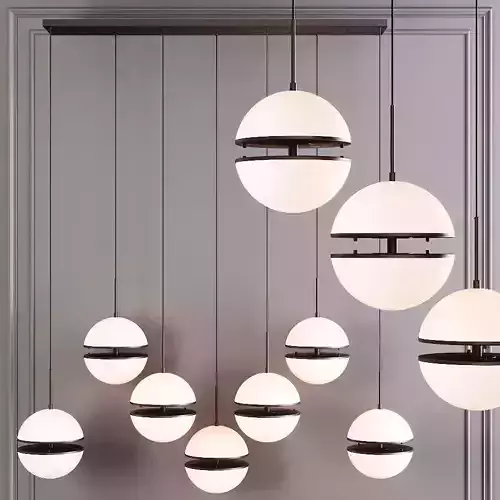 Restoration Hardware HEMISPHERE 7-LIGHT LINEAR CHANDELIER Black