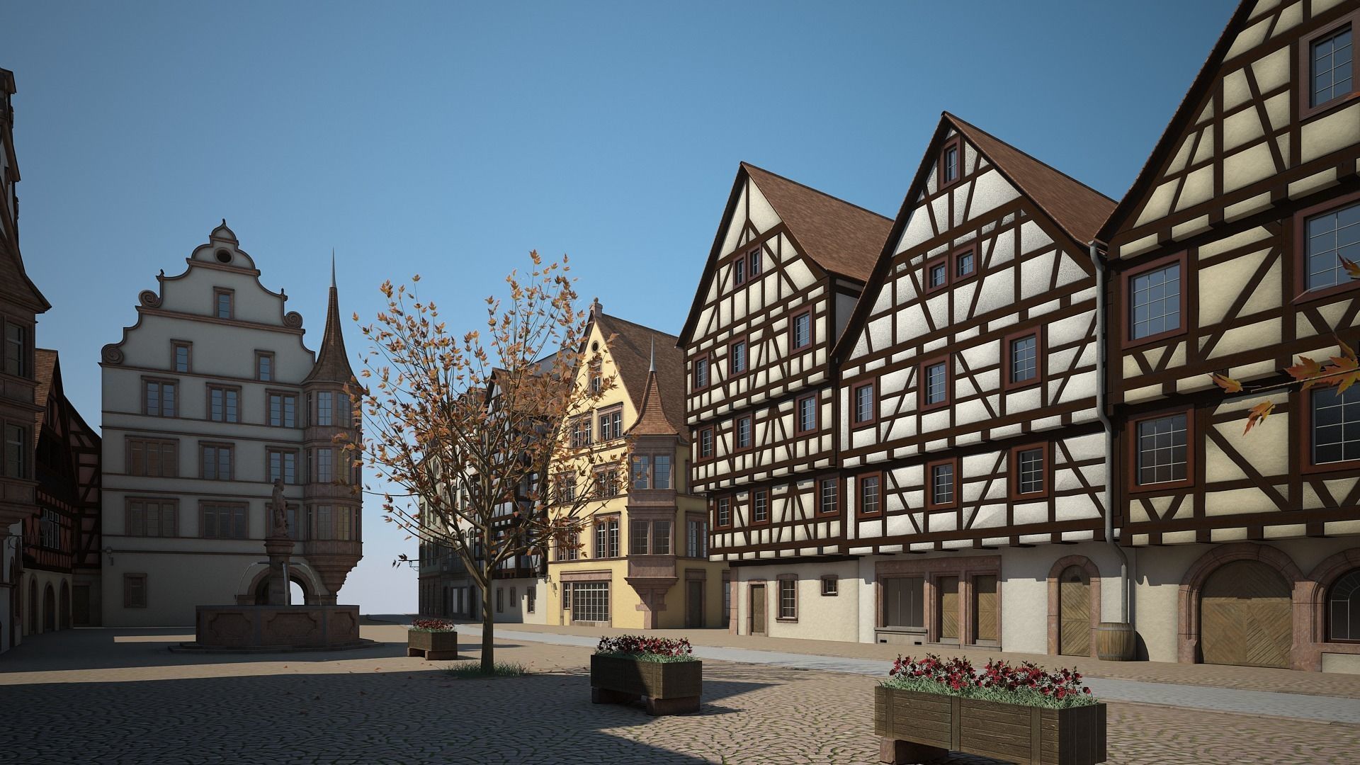 Medieval Village 3D model_3