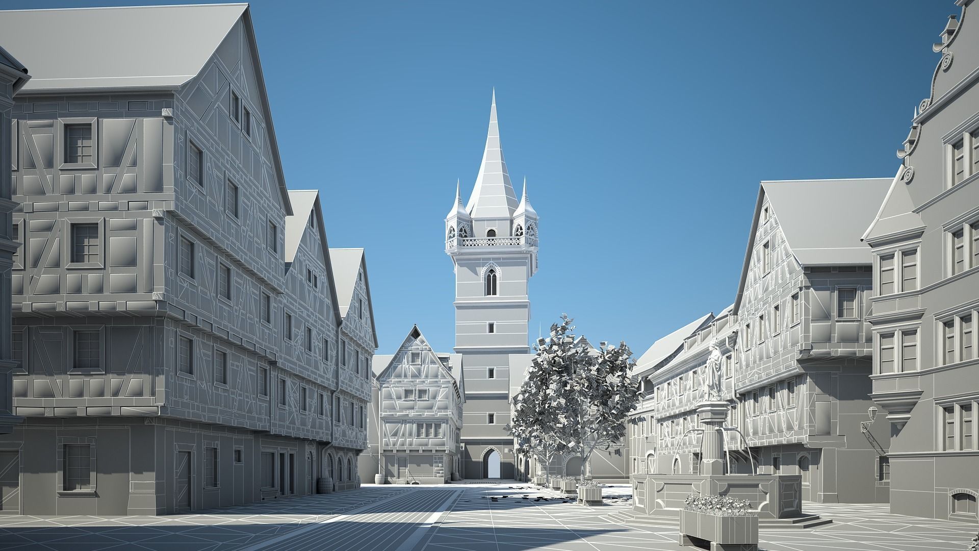 Medieval Village 3D model_36