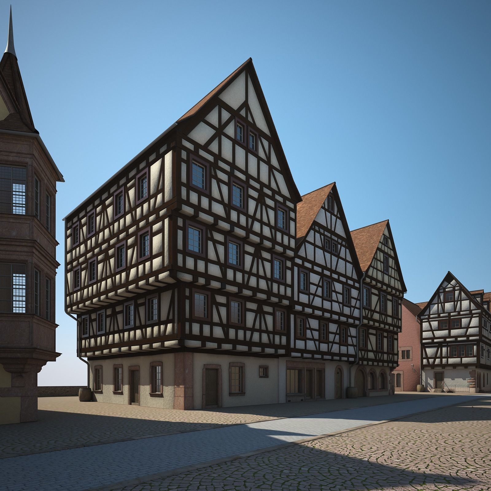 Medieval Village 3D model_12