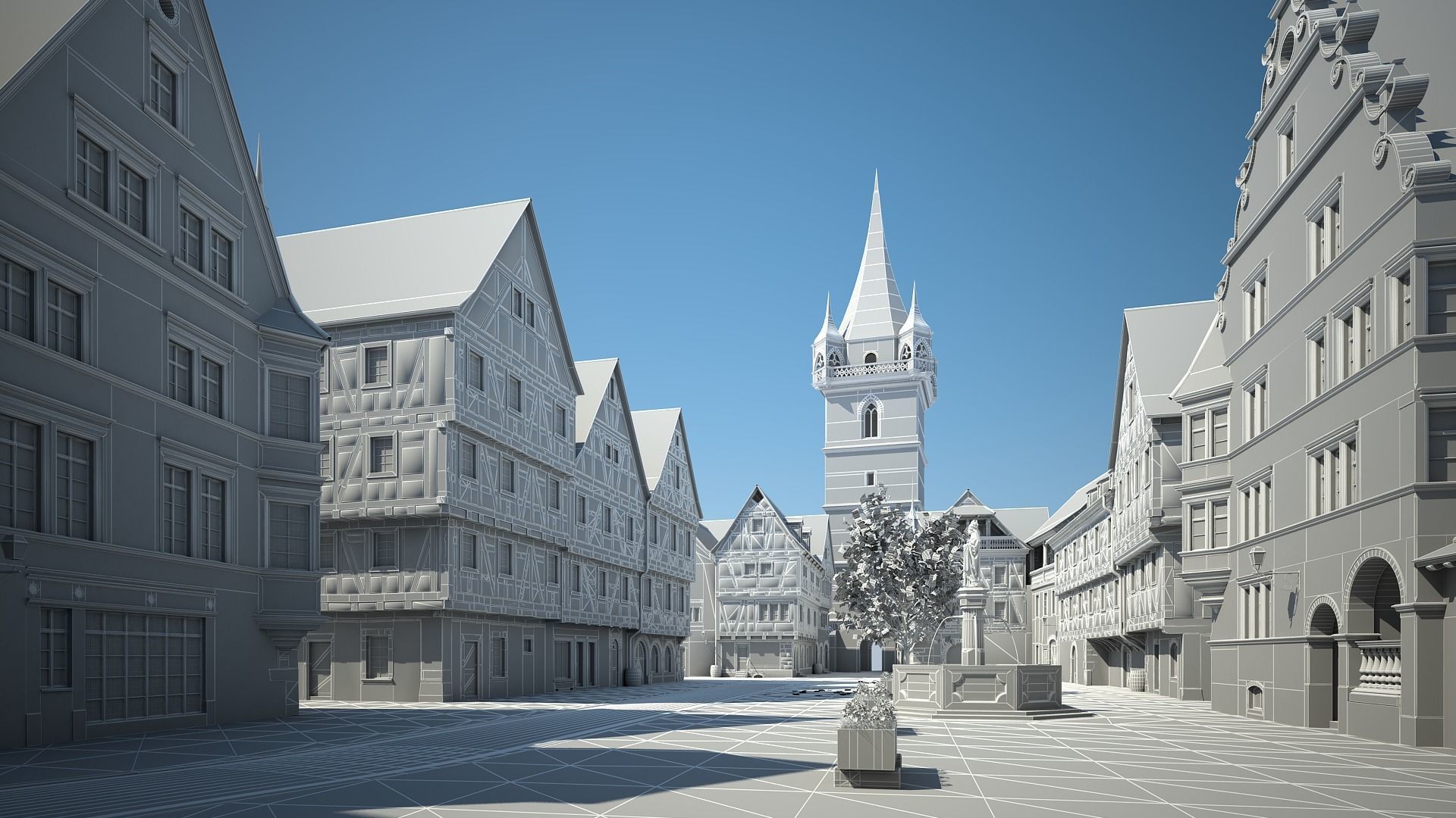 Medieval Village 3D model_32