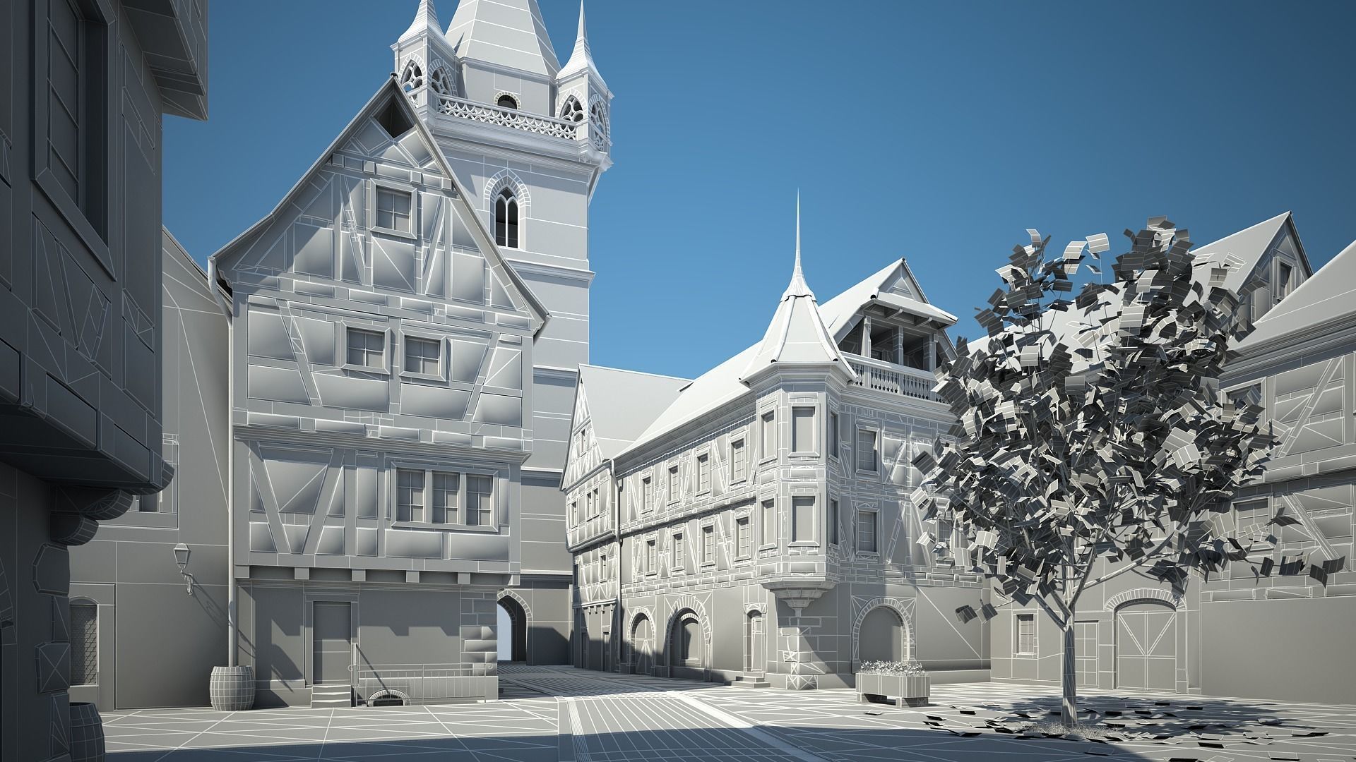 Medieval Village 3D model_35