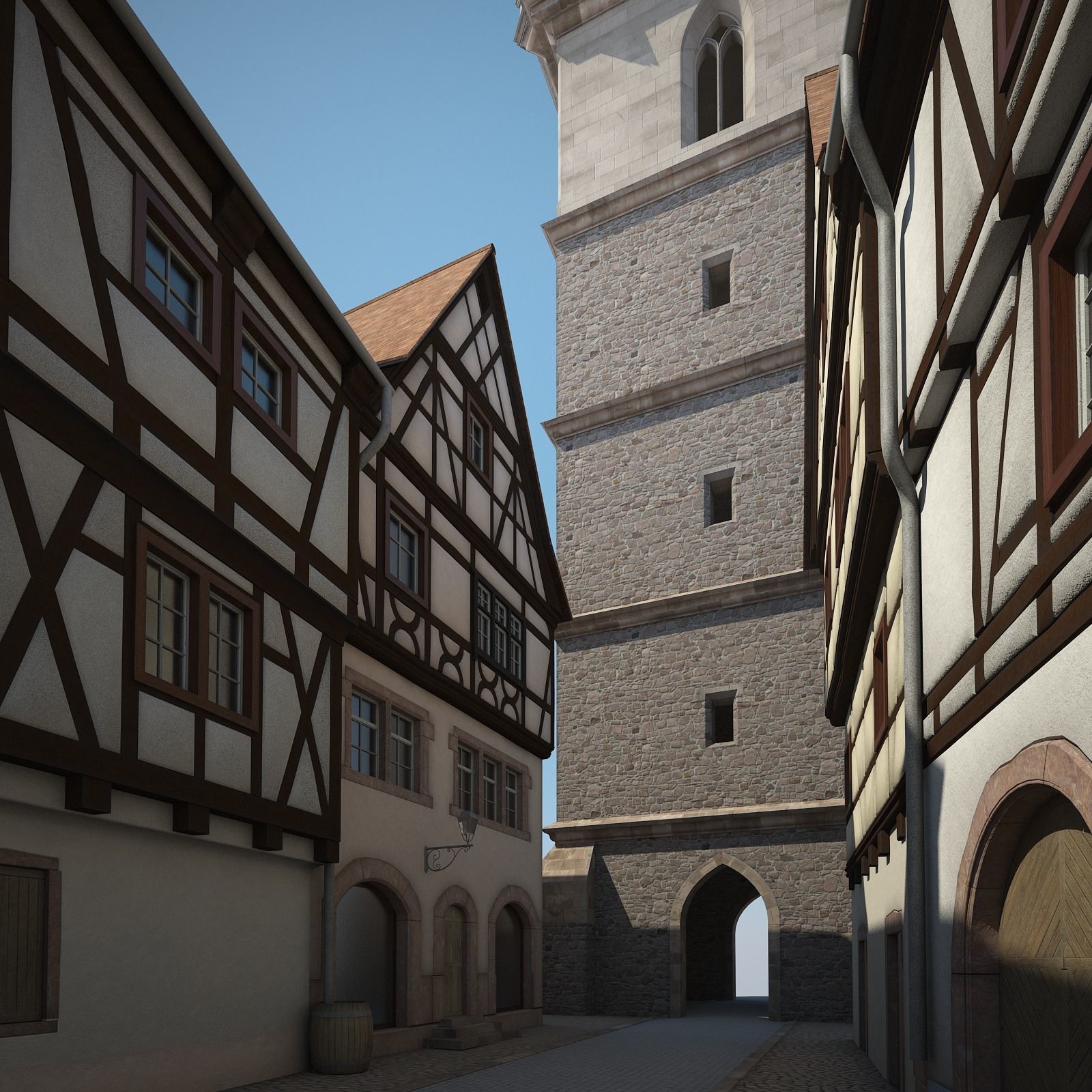 Medieval Village 3D model_30